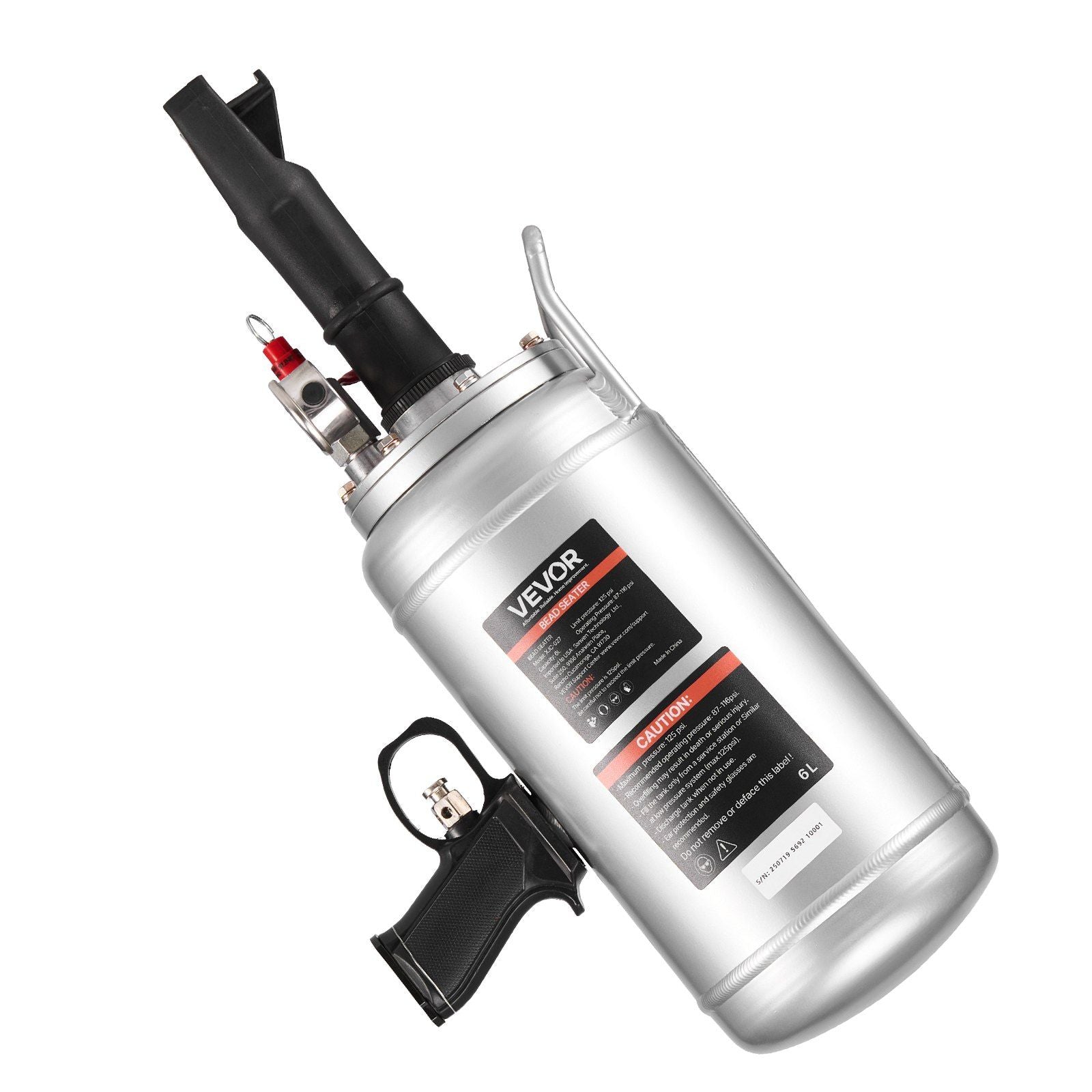 Portable Tire Bead Seater, 1.6 Gal / 6 L Air Bead Blaster, Handheld Tire Inflator Tool, 87-116 PSI Operating Pressure, Trigger Seating Inflator for Car, Compact SUV, Light Truck, E-Bike, RV, ATV