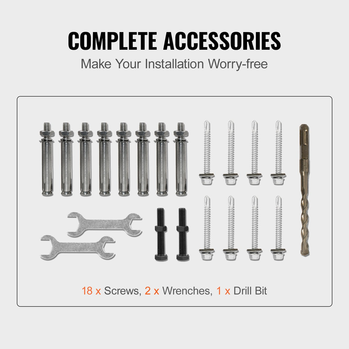 VEVOR Handrails for Outdoor Steps, Fit 1-3 Steps Wrought Iron Handrail, Outdoor Stair Railing, Adjustable Front Porch Hand Rail, Black Transitional Hand railings for Concrete Steps or Wooden Stairs