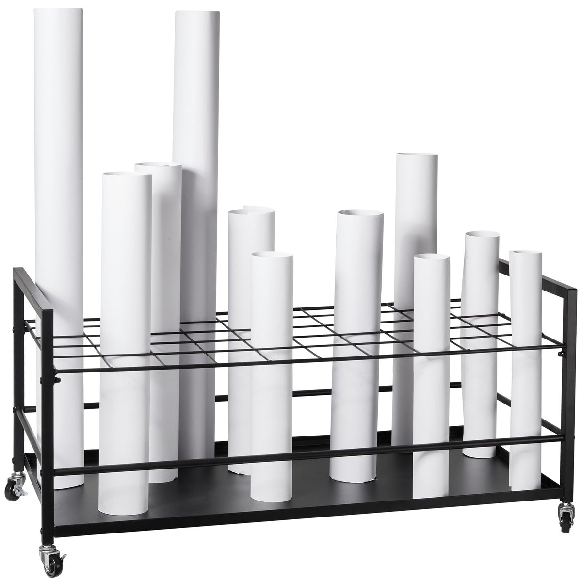 VEVOR Blueprint Storage Rack 50 Slots Mobile Roll File Holder for Architectural