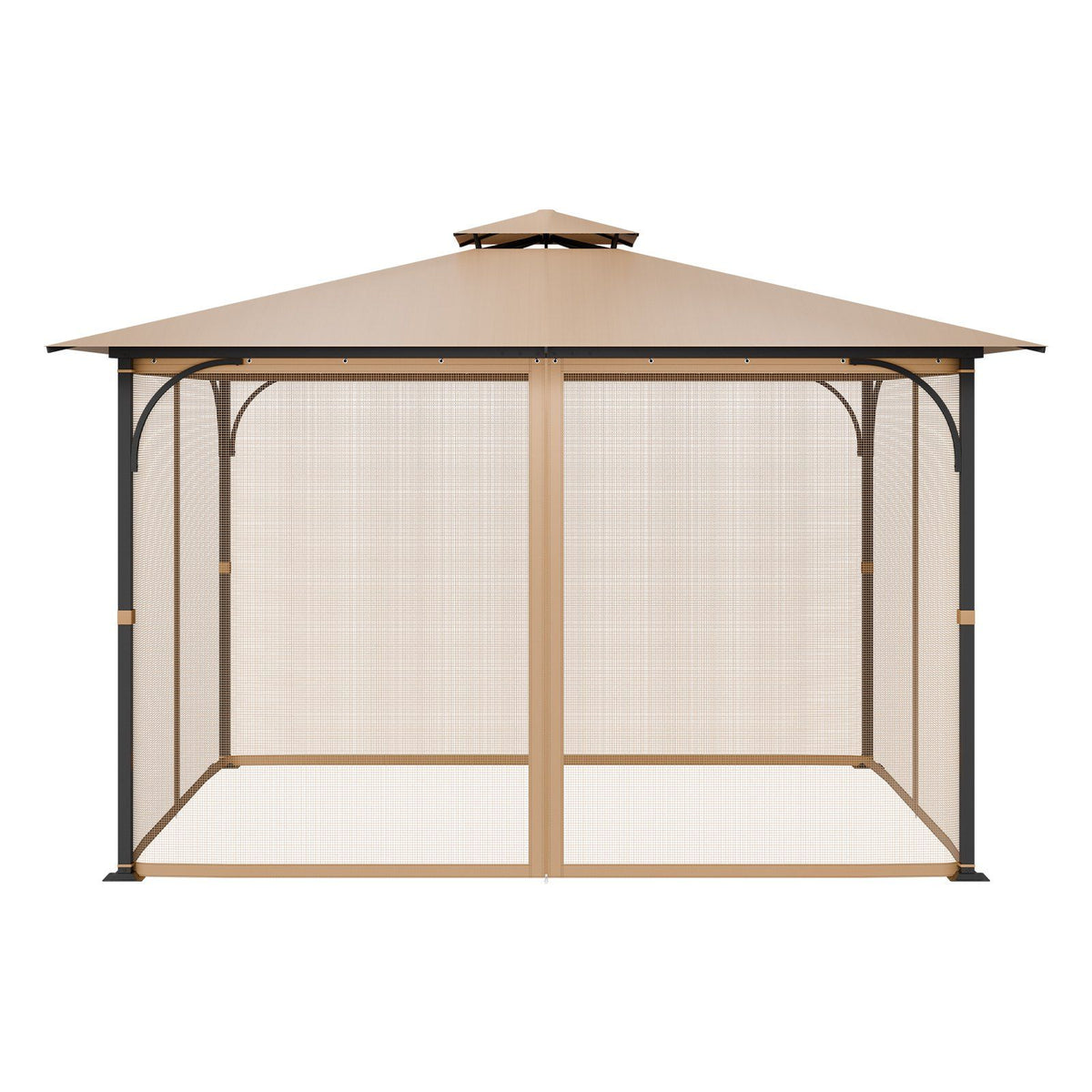 Gazebo Netting Replacement, Fit Most 10 x 12 x 7 FT Gazebo Curtain, Outdoor Garden Net, 4-Panel Sidewall Mesh Net, Patio Midge Netting with Double Zipper, Canopy Screen (Netting Only)