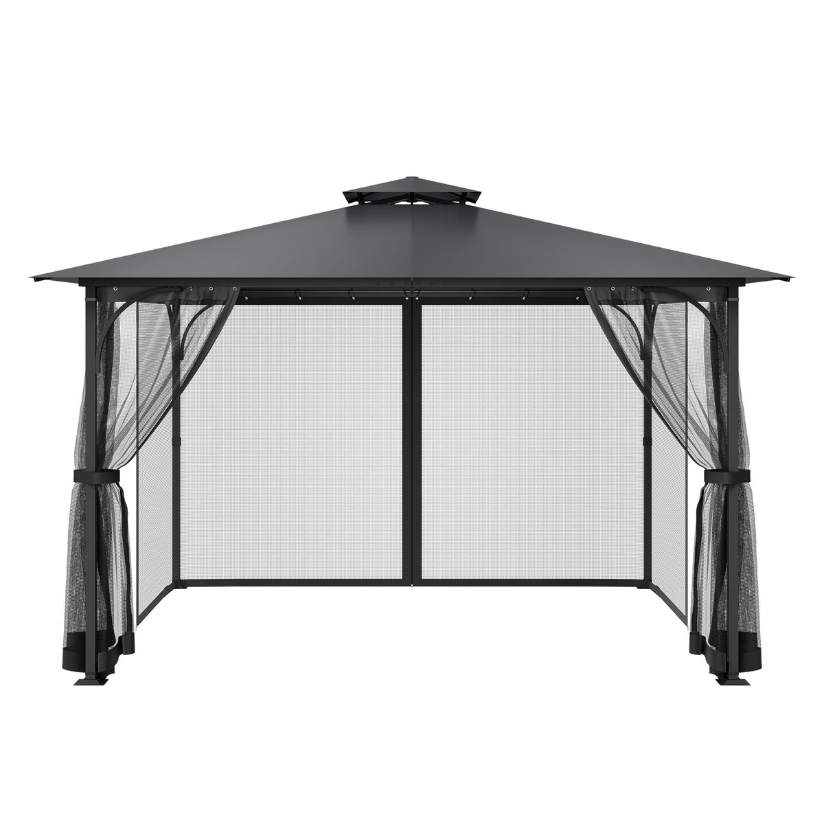 VEVOR Gazebo Netting Replacement, Fit Most 12 x 12 x 7.5 FT Gazebo Curtain, Outdoor Garden Net, 4-Panel Sidewall Mesh Net, Patio Midge Netting with Double Zipper, Canopy Screen (Netting Only)