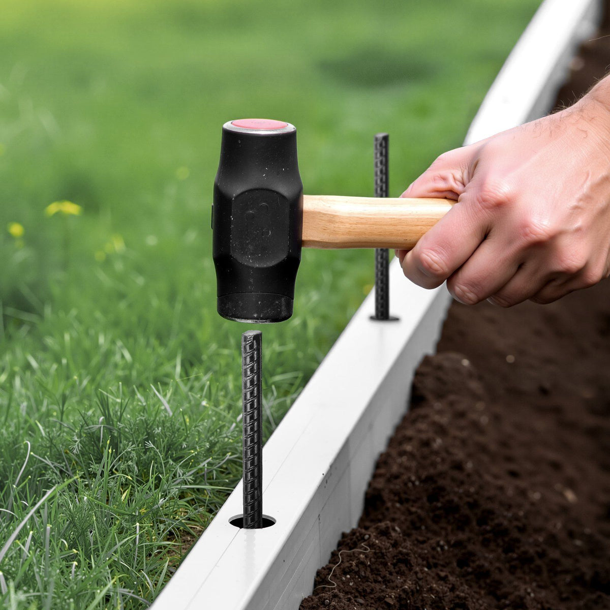 Rebar Stakes, 406.4 mm, Heavy-Duty 11.5 mm Diameter, Straight Galvanized Steel Ground Anchors with Chisel Point End & Rust-Resistant Coating, for Gardening Support, Fence, Camping Tents (16-Pack)
