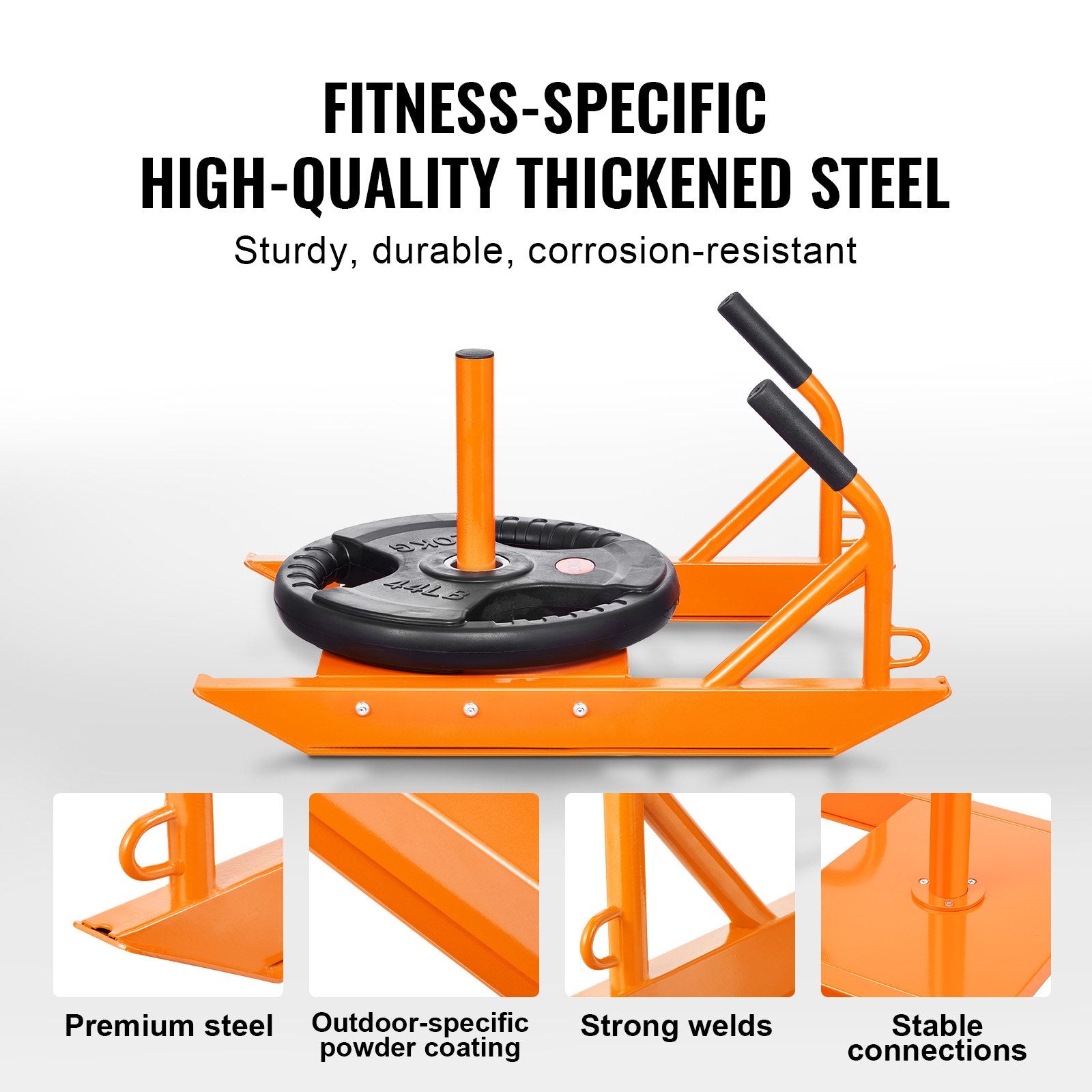VEVOR Weight Power Pull Push Sled Fitness Strength Speed Training Sled Orange