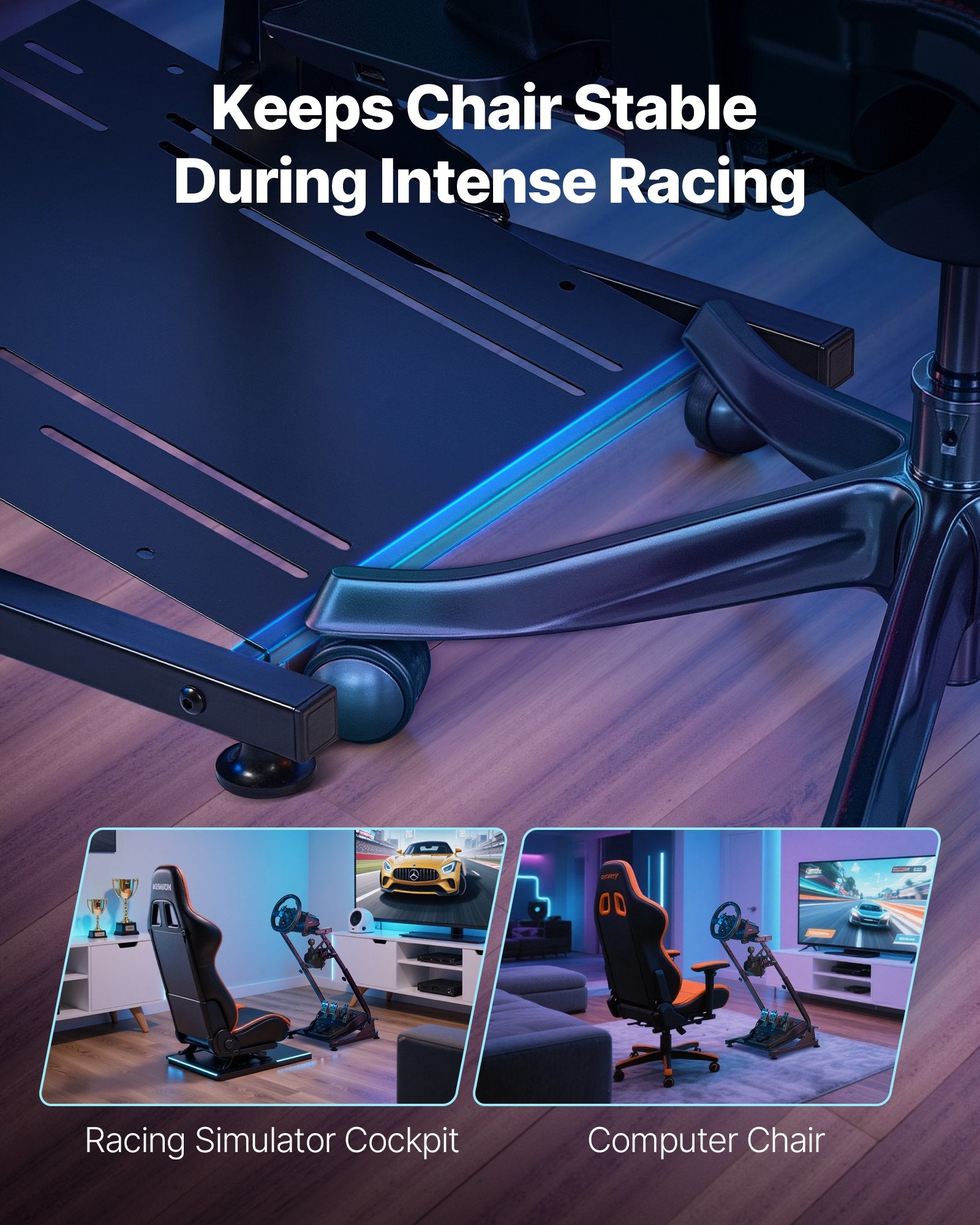 VEVOR Racing Wheel Stand, Adjustable & Foldable Simulator Stand for Logitech G29 G27 G920 G923, Thrustmaster T300RS T300GT T248 TS-PC TSXW Gaming Cockpit,Pedals Simulator NOT Included