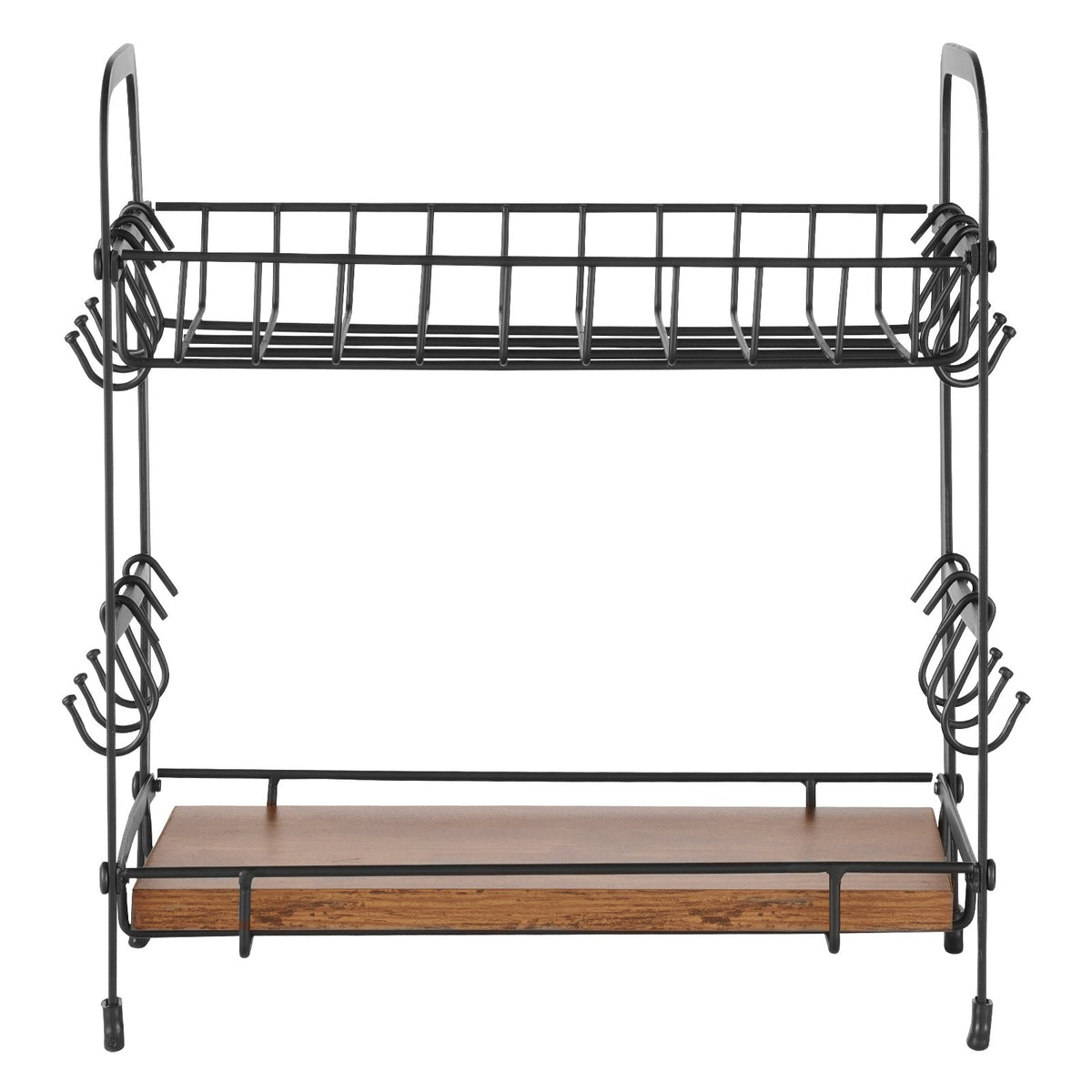 VEVOR 2 Tier Coffee Bar Organizer for Countertop w/ 12 Movable Hooks Mug Holder