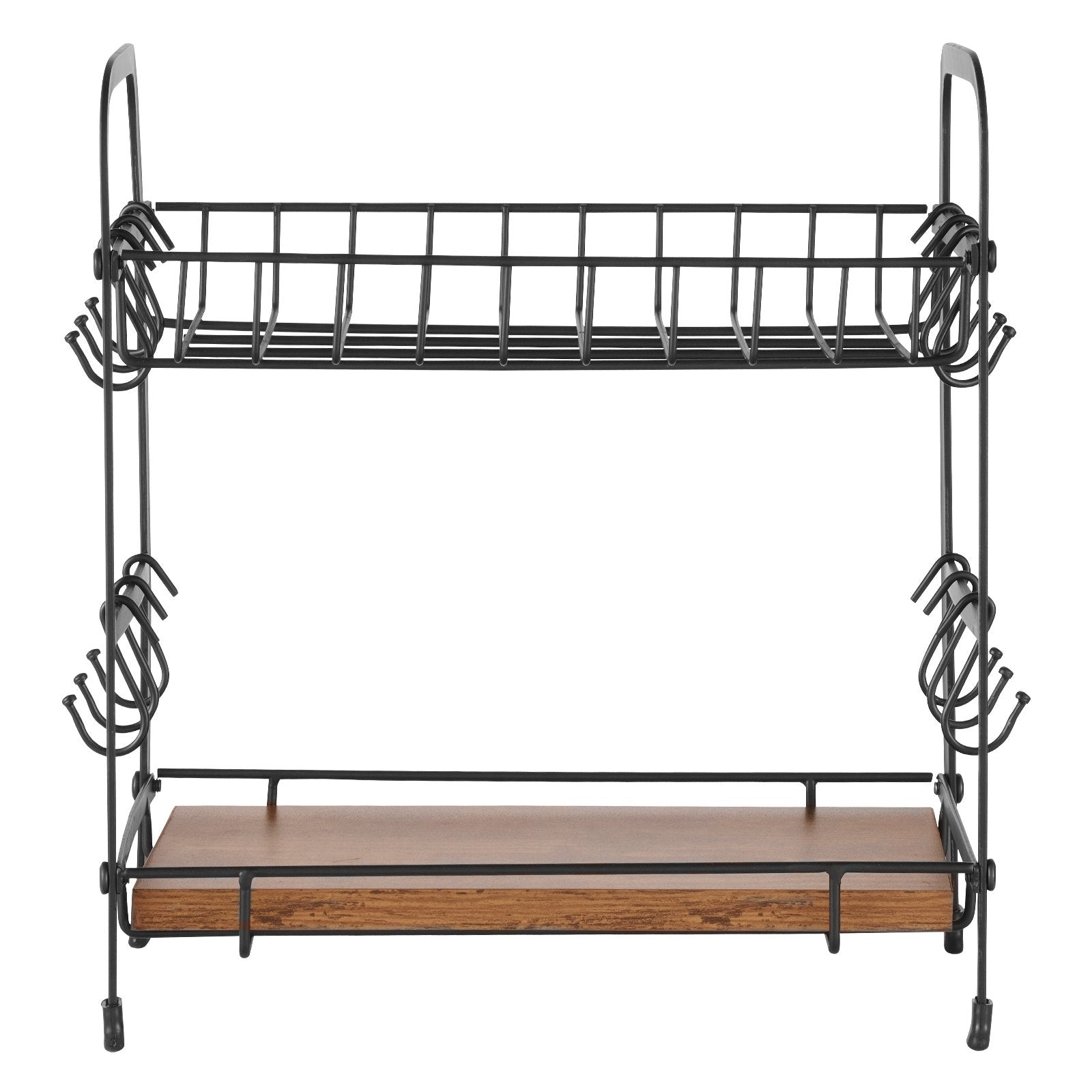 VEVOR 2 Tier Coffee Bar Organizer for Countertop w/ 12 Movable Hooks Mug Holder