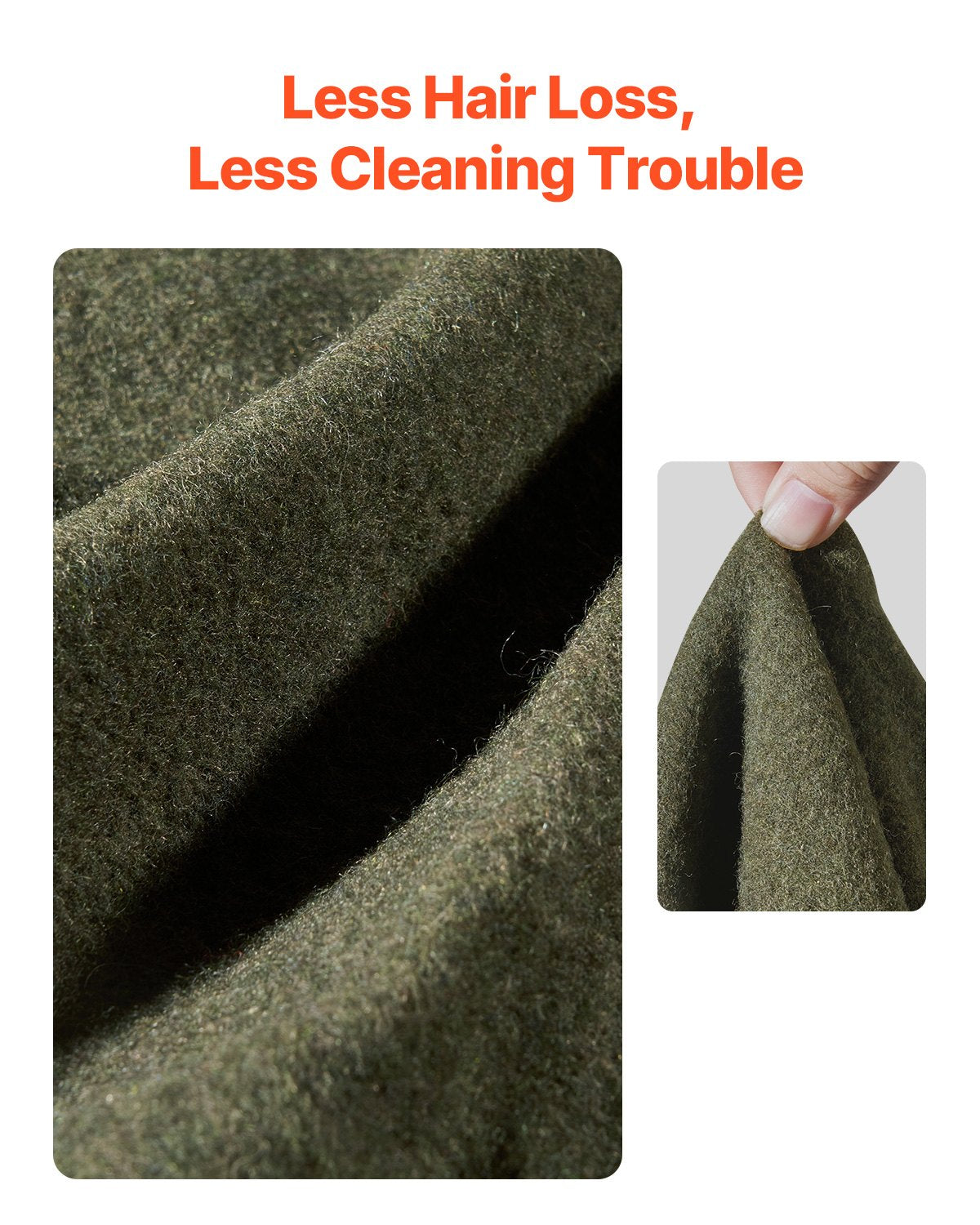 VEVOR Wool Camping Blanket, Large Warm Stadium Blanket, Waterproof & Windproof, Flame Retardant, Great for Outdoors, Picnics, Hiking, Sports Events, Travel, 1.62 m x 2.23 m (80% Wool), Army Green