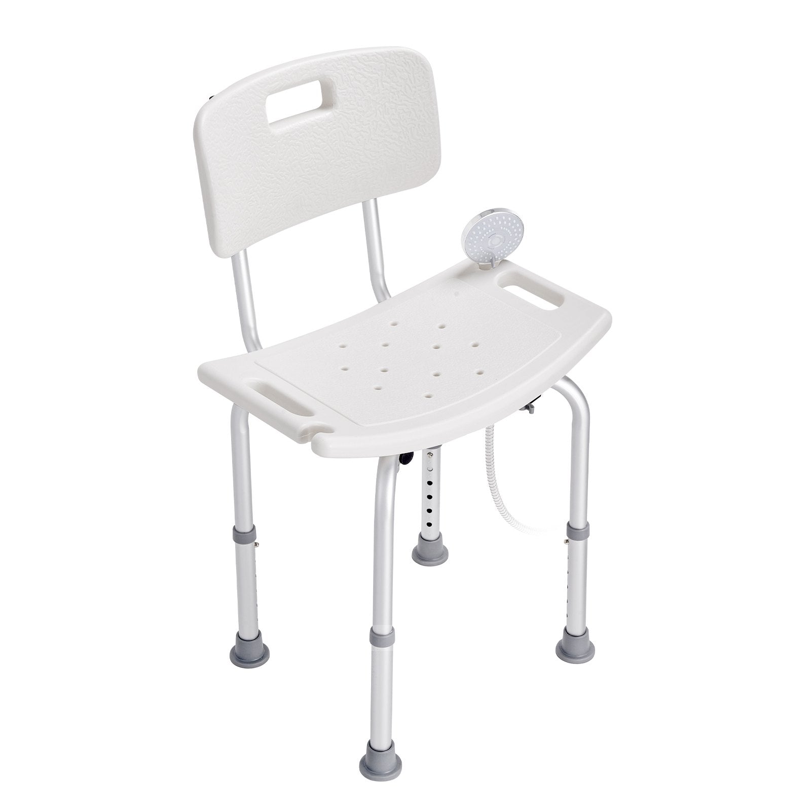 VEVOR Shower Chair, Shower Seat with Back, Adjustable Height Shower Stool, Shower Chair for Inside Shower Bathtub, Non-slip Bathroom Bench Bath Chair for Elderly Disabled Handicap, 158.8 kg Capacity