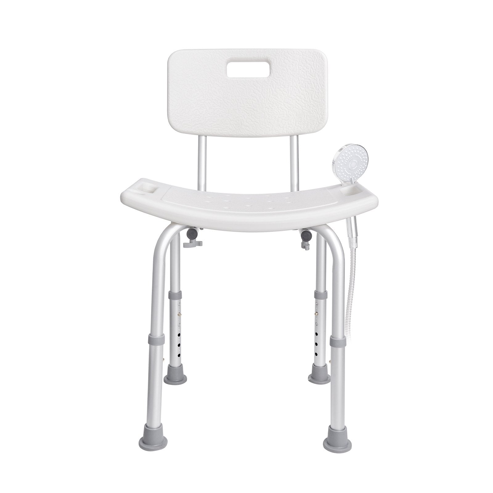 VEVOR Shower Chair, Shower Seat with Back, Adjustable Height Shower Stool, Shower Chair for Inside Shower Bathtub, Non-slip Bathroom Bench Bath Chair for Elderly Disabled Handicap, 158.8 kg Capacity