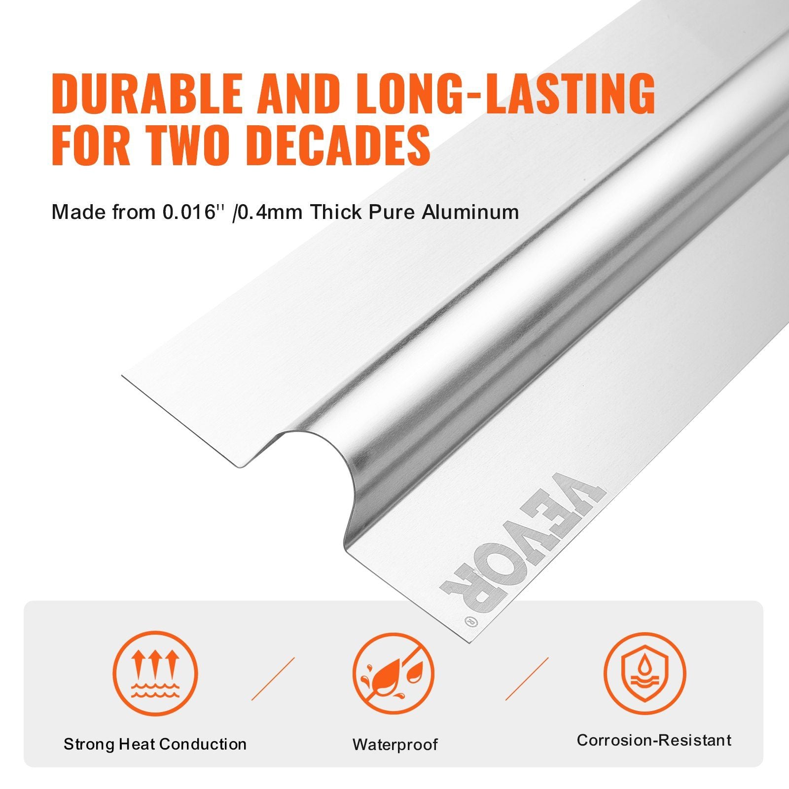 PEX Heat Transfer Plates 1.2m, Radiant Heat Plates for 19mm PEX Pipe, Durable Aluminum & Easy Trimming and Install Underfloor Heat Tubing Plates, Perfect for Wooden Floors (200pcs)