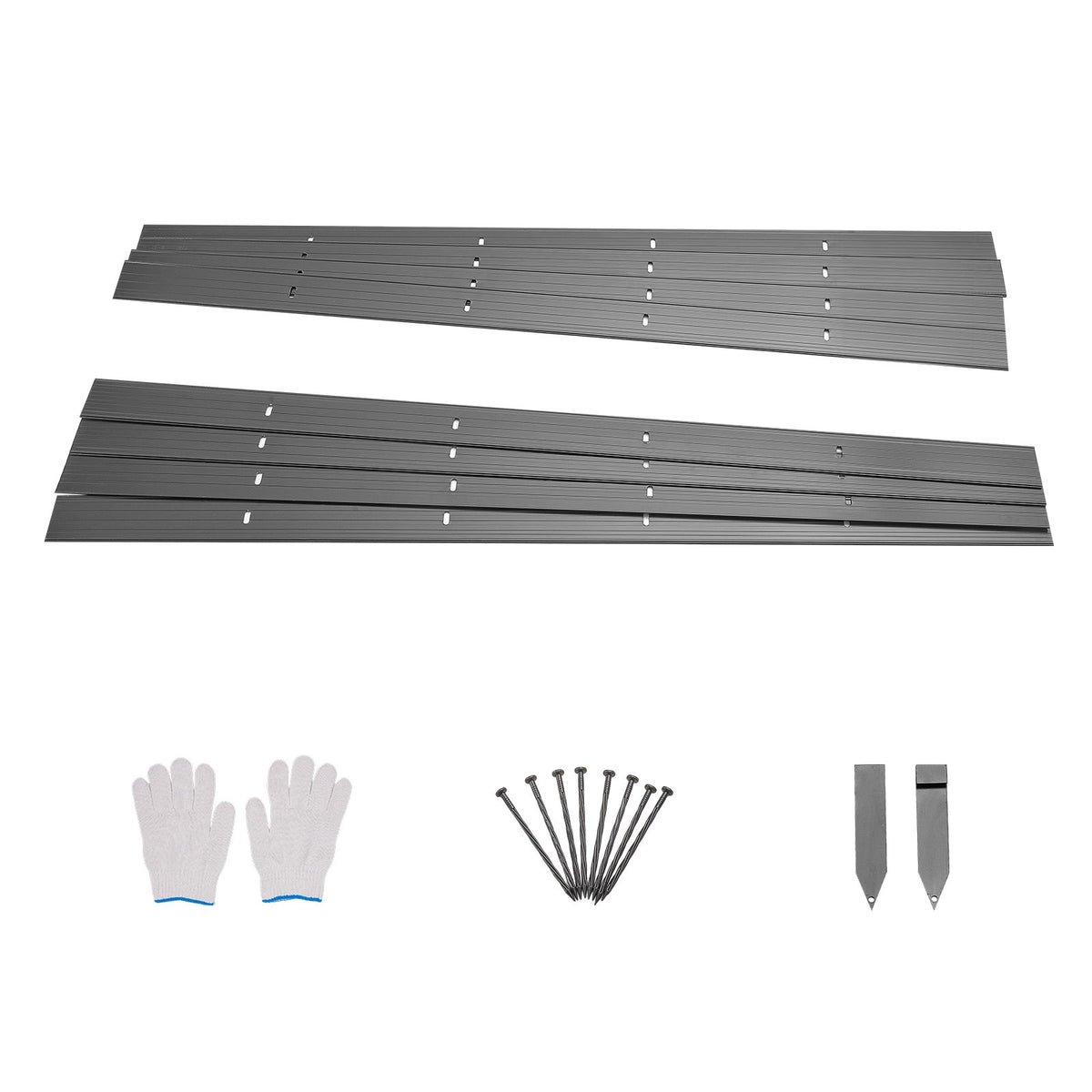 VEVOR Metal Landscape Edging, 8 Packs 72 in Rust-Resistant Aluminum Alloy Landscape Edging, Bendable Garden Edging Border, Heavy Duty Lawn Edging Fence for Flower Bed Yard Pathway