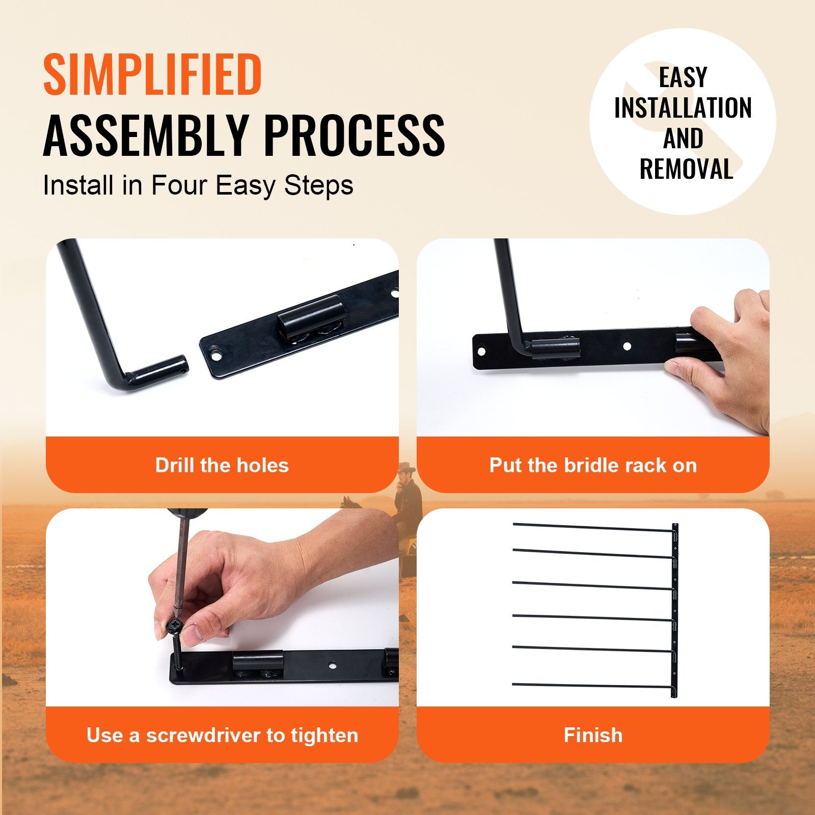 VEVOR Wall Mounted Saddle Rack, 30.9 x 29.9 x 5.5 in, Swing Out Saddle Holder, Six Tiers Horse Saddle Stand, Space Saving Horse Pad and Blanket Rack for Tack Room Organization Trailer Accessories