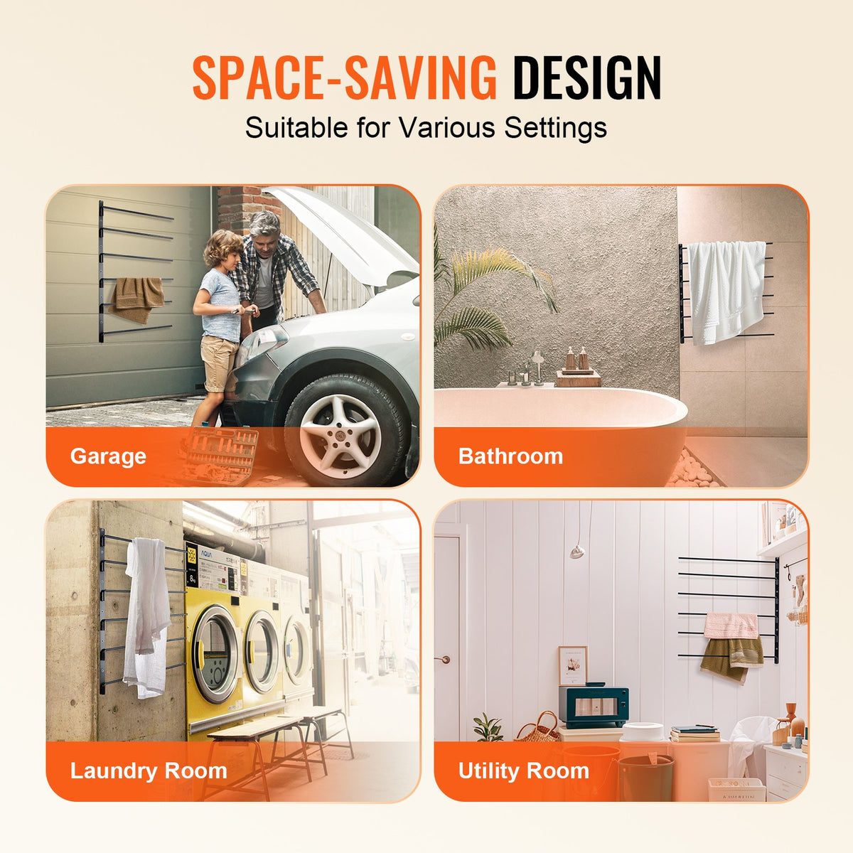 VEVOR Wall Mounted Saddle Rack, 30.9 x 29.9 x 5.5 in, Swing Out Saddle Holder, Six Tiers Horse Saddle Stand, Space Saving Horse Pad and Blanket Rack for Tack Room Organization Trailer Accessories