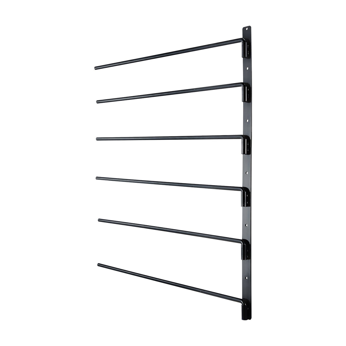 VEVOR Wall Mounted Saddle Rack, 30.9 x 29.9 x 5.5 in, Swing Out Saddle Holder, Six Tiers Horse Saddle Stand, Space Saving Horse Pad and Blanket Rack for Tack Room Organization Trailer Accessories