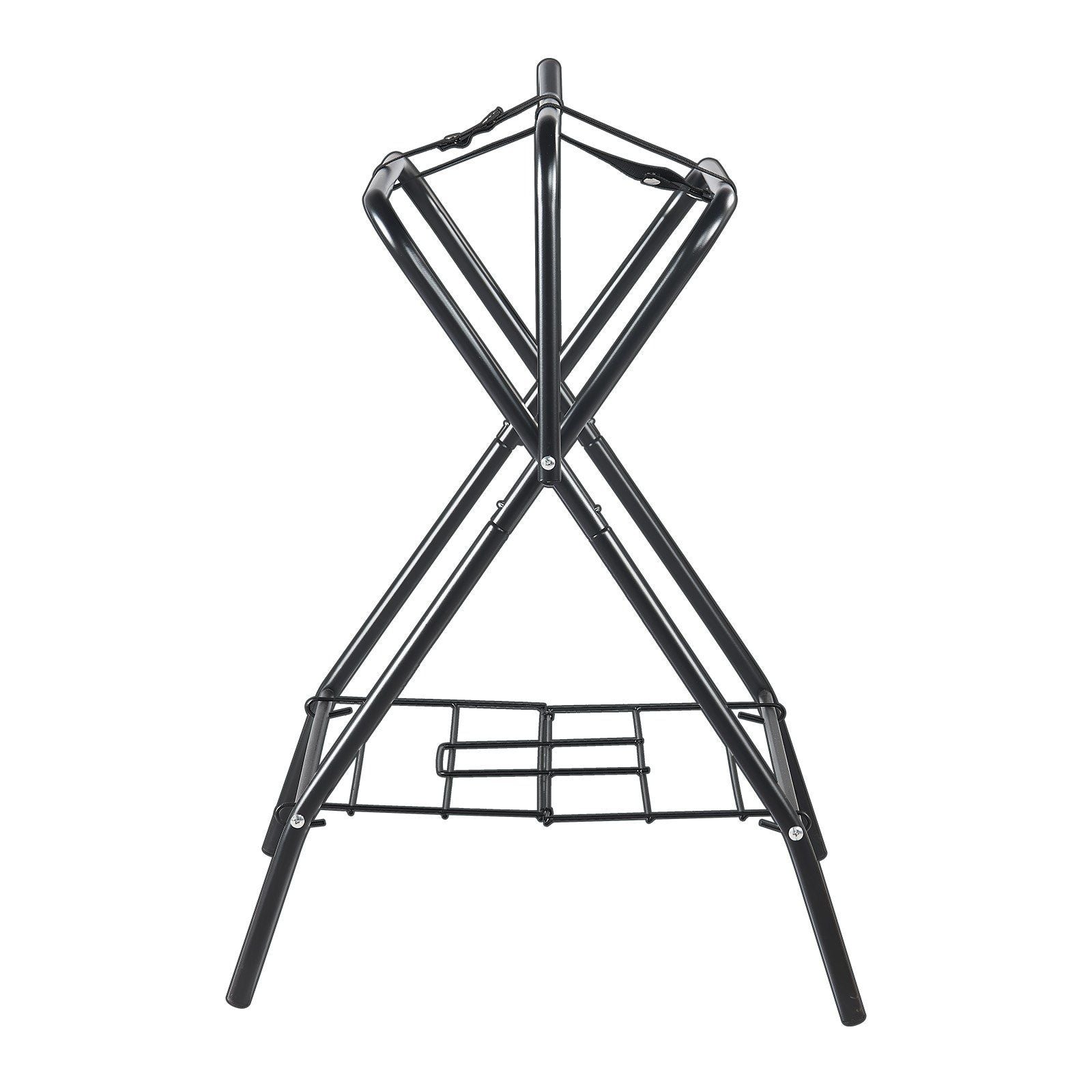 Folding Saddle Rack, 28 x 19 x 37.5 in, Freestanding Horse Saddle Stand, Portable Horse Blanket Holder, Heavy Duty Steel Saddle Rack for English & Western Saddles, Tack Storage, Black