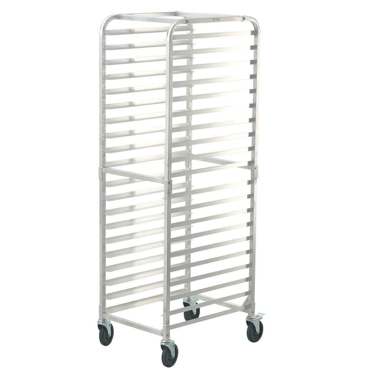 VEVOR Bun Pan Rack, 20-Tier Commercial Bakery Racks with Brake Wheels, Aluminum Racking Trolley Storage for Half &amp; Full Sheet, Speed Rack For Kitchen Home, Bread Baking Equipment, 660x517x1767 mm