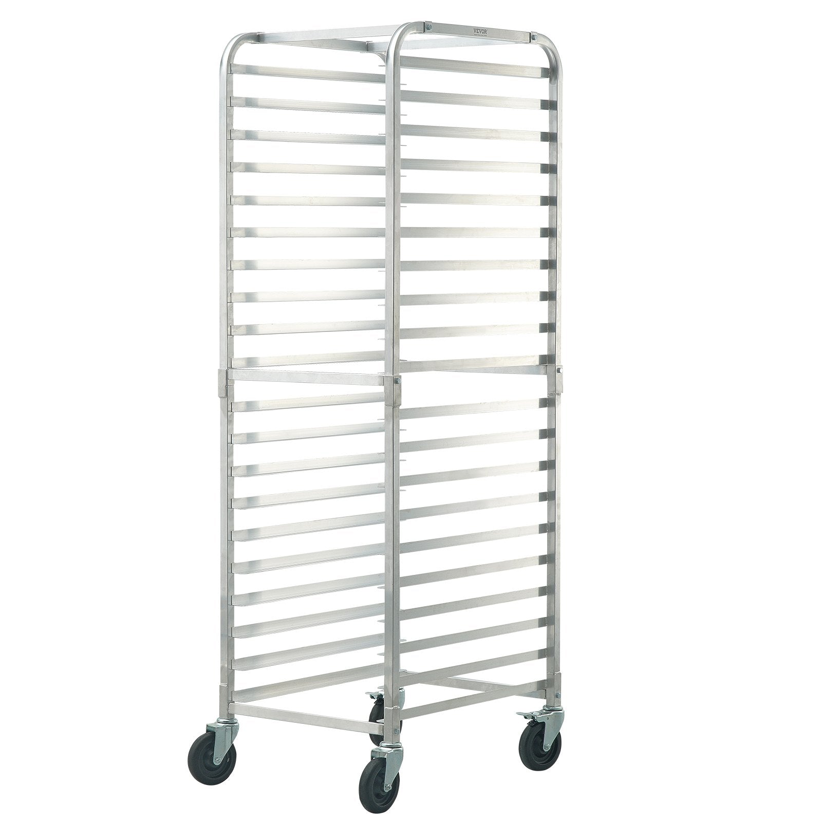 VEVOR Bun Pan Rack, 20-Tier Commercial Bakery Racks with Brake Wheels, Aluminum Racking Trolley Storage for Half & Full Sheet, Speed Rack For Kitchen Home, Bread Baking Equipment, 660x517x1767 mm