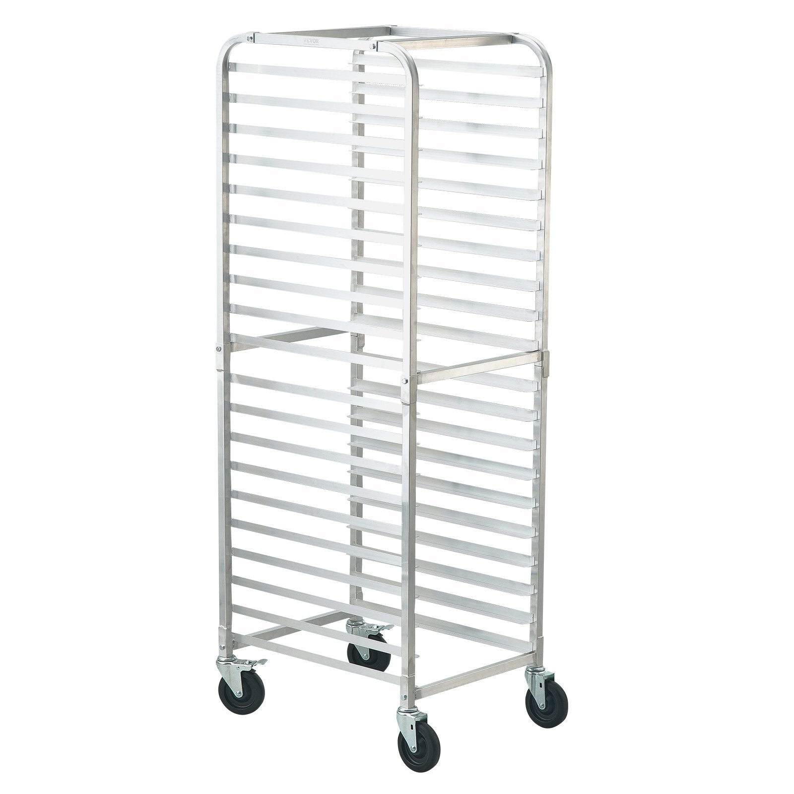 VEVOR Bun Pan Rack, 20-Tier Commercial Bakery Racks with Brake Wheels, Aluminum Racking Trolley Storage for Half & Full Sheet, Speed Rack For Kitchen Home, Bread Baking Equipment, 660x517x1767 mm