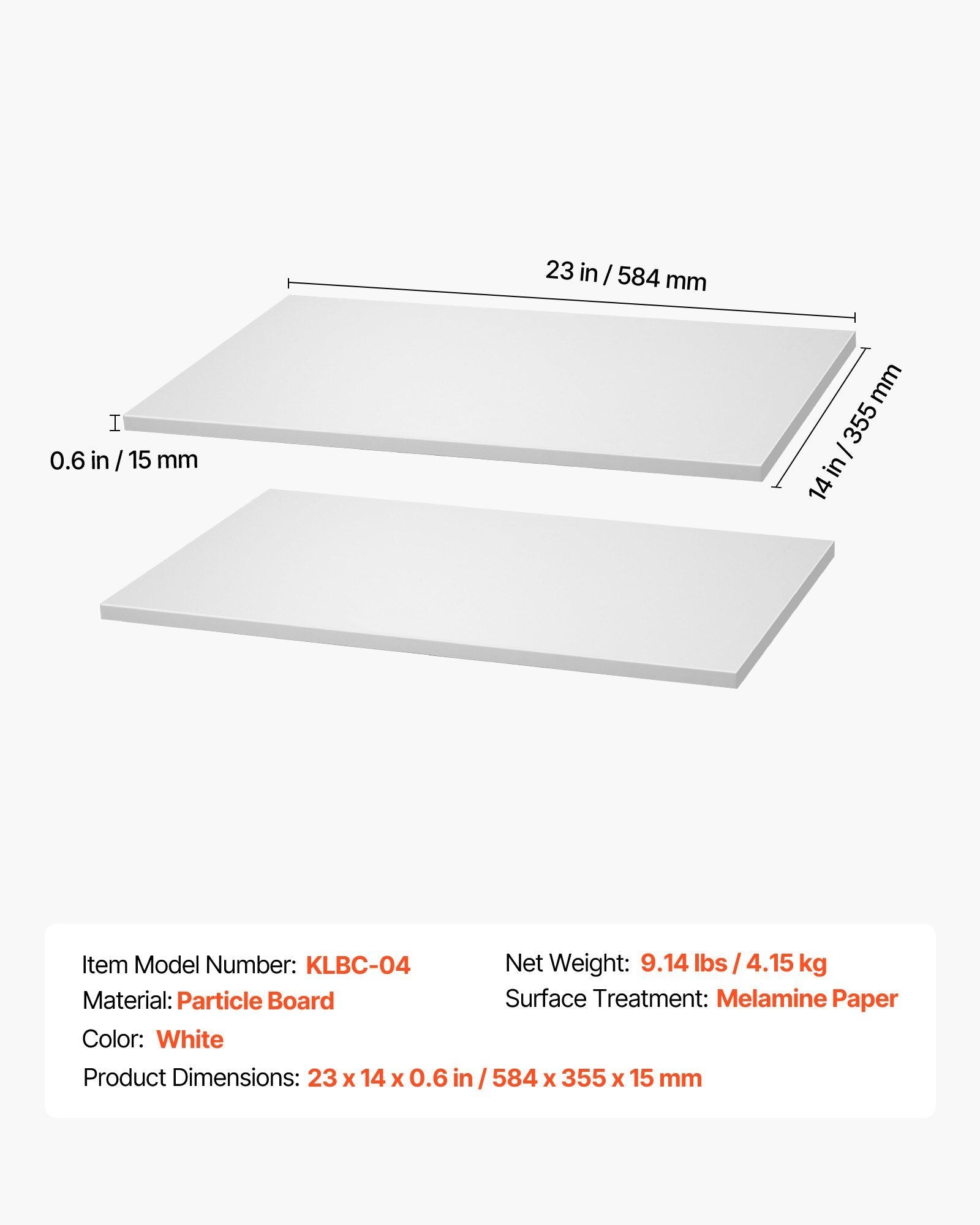 Melamine Shelves, 2 Piece, Wooden Cabinet Shelves Cut to Size for Closet System, Replacement Cabinet Shelf, Versatile Use Wardrobe Board for Closets, Cabinets, or any custom Shelving Needs