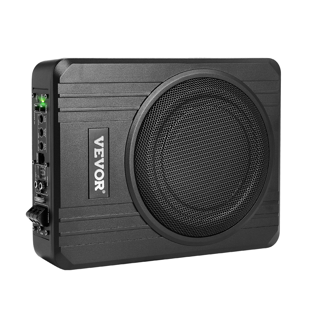 8" 400W Underseat Car Subwoofer, Slim Powered Car Subwoofers Under the Seat, Low Profile Audio Sub Built-in Amplifier, High/Low Level Input & Volume Controller for SUVs, Car, Truck, RV