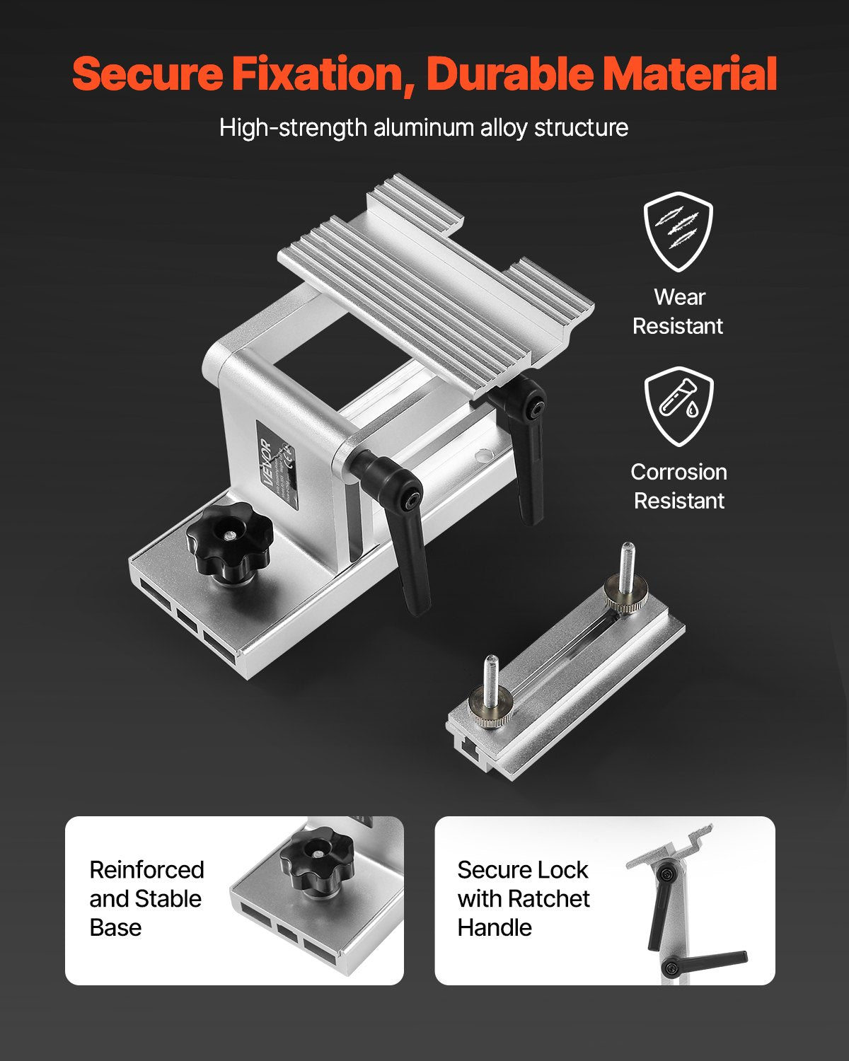 VEVOR Sharpening Tool Rest Jig, Adjustable Replacement Tool Rest Sharpening Jig for 6" or 8" (152 mm or 203 mm) Bench Grinders – with Flat Miter Slide for 0–2.5 inch (0–64 mm) Wide Blades and Chisels