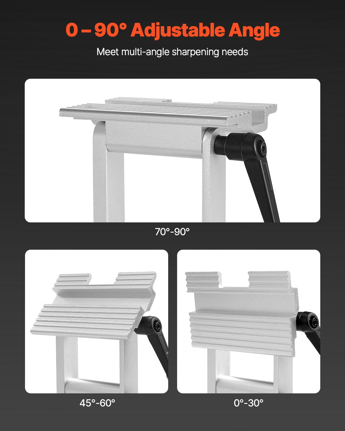 VEVOR Sharpening Tool Rest Jig, Adjustable Replacement Tool Rest Sharpening Jig for 6" or 8" (152 mm or 203 mm) Bench Grinders – with Flat Miter Slide for 0–2.5 inch (0–64 mm) Wide Blades and Chisels