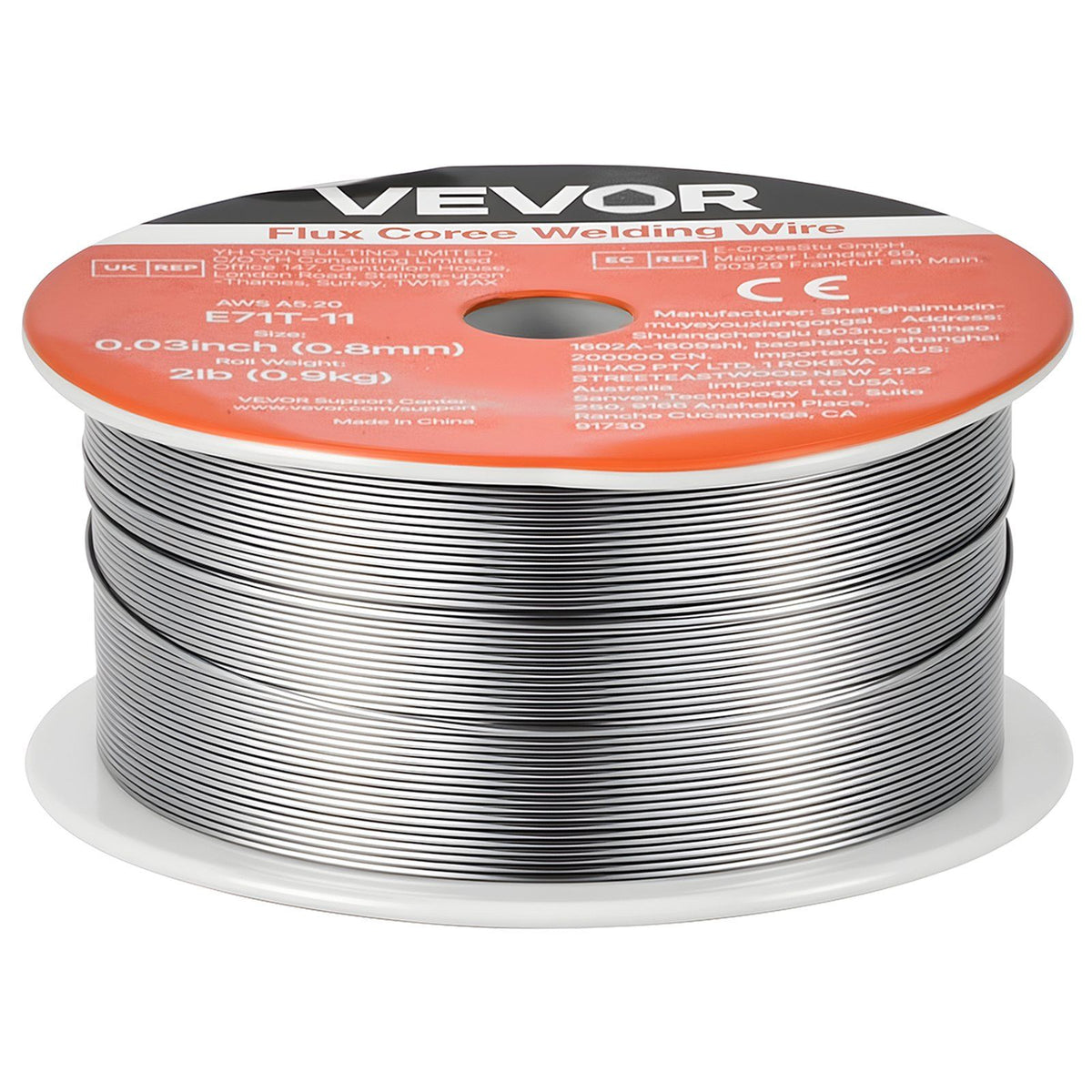 Flux Core MIG Welding Wire, E71T-11 0.8mm 0.9kg, Gasless Mild Steel Welding Wire with Low Spatter for All Position Arc Welding, Self-Shielded for Outdoor Use