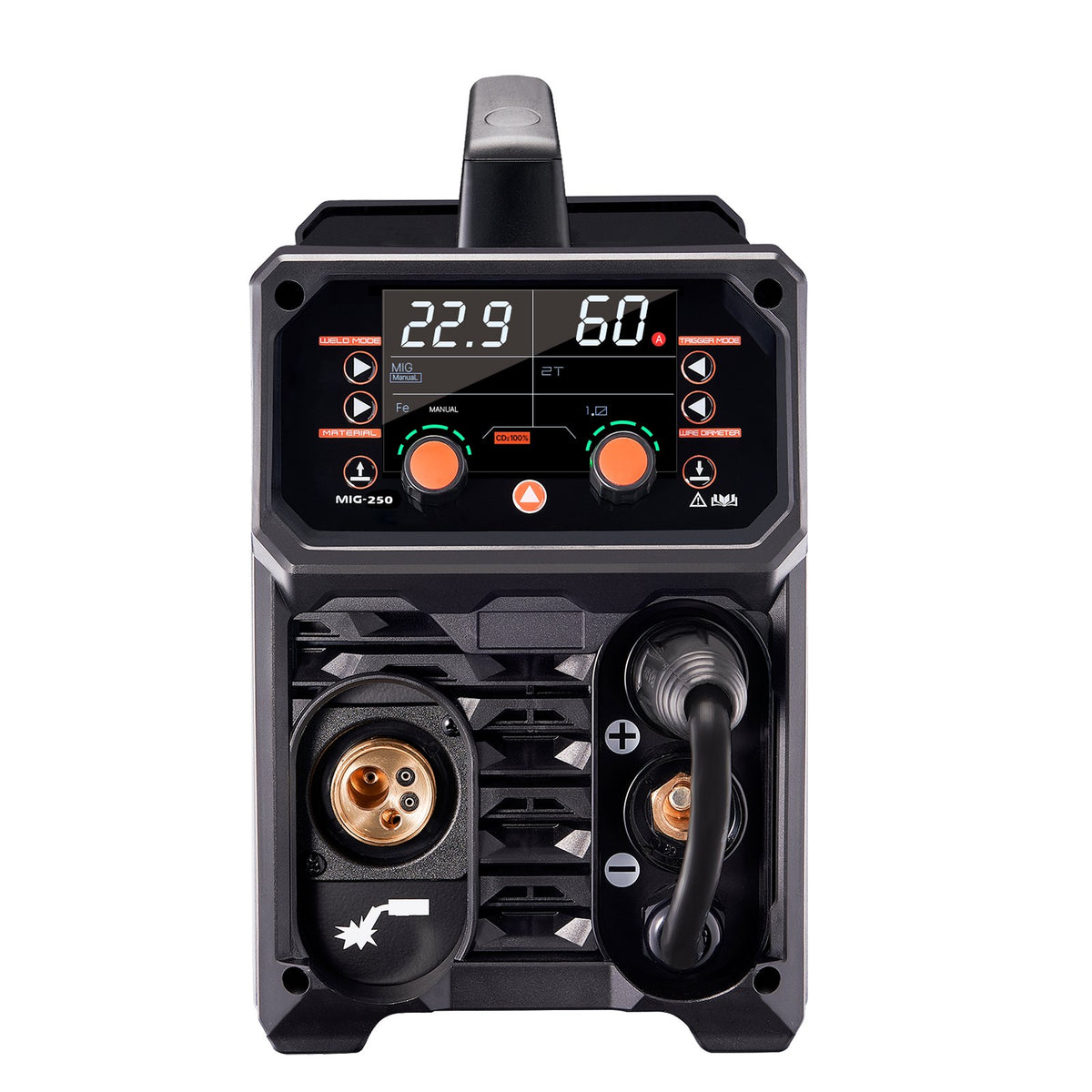 VEVOR Pro MIG Welder, 250Amp Pluse Mig Welding Machine, 5-in-1 Synergic Welder Machine MIG Pluse/Gas MIG/Flux Core MIG/Stick/Lift TIG with IGBT Inverter Technology and LCD Screen Display