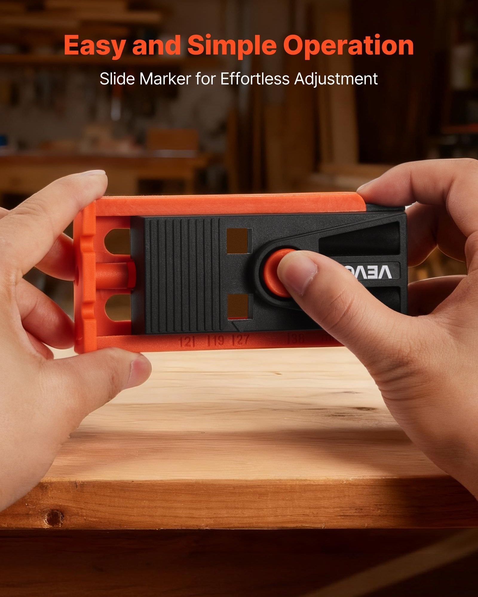 VEVOR Pocket Hole Jig Kit, 12.7 to 38.1 mm Adjustable, Mini Jig Pocket Hole System with Step Drill, Hex Wrench, Drill Stop Ring, Square Drive Bit, and Screws, Reinforced Nylon Frame, for Woodworking