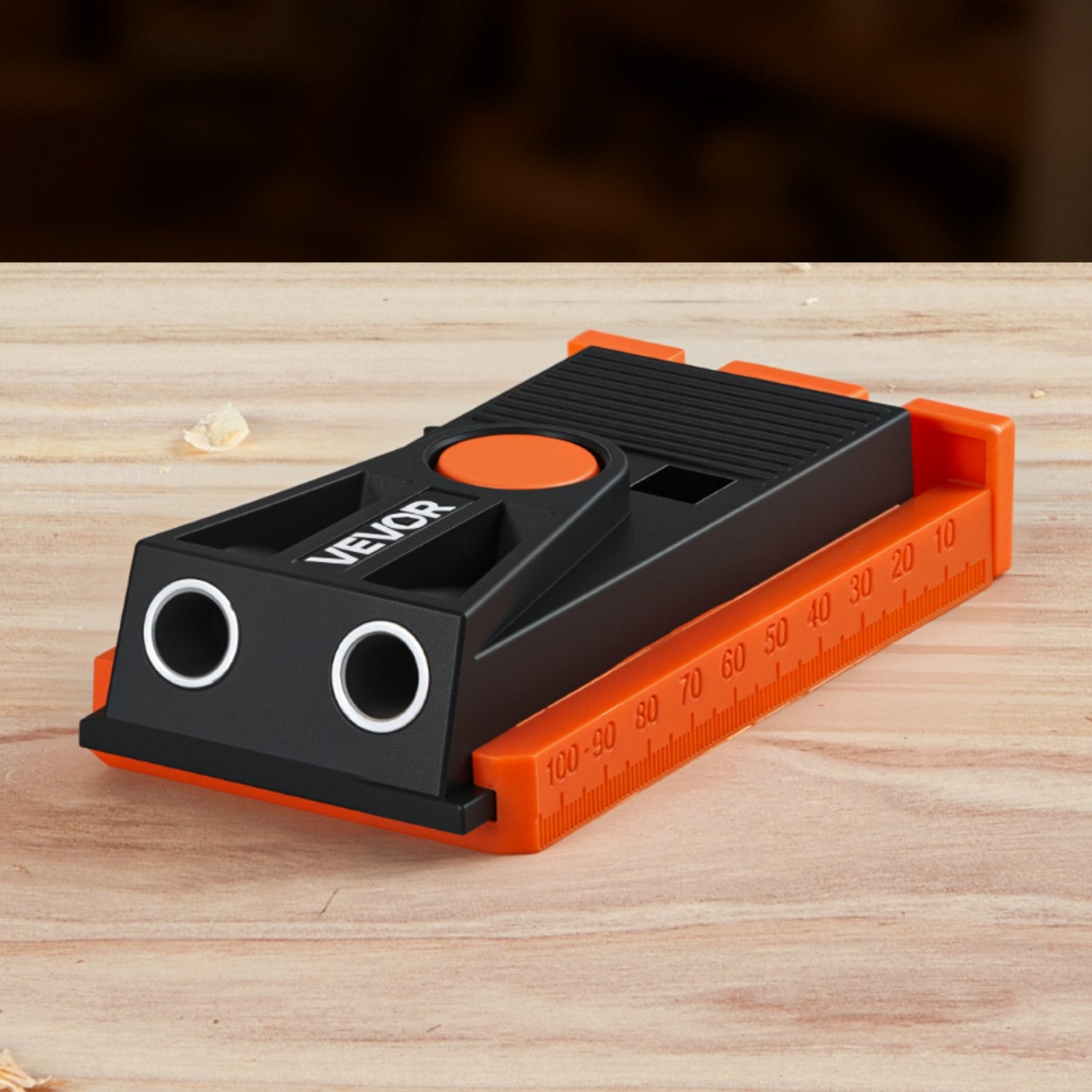 VEVOR Pocket Hole Jig Kit, 12.7 to 38.1 mm Adjustable, Mini Jig Pocket Hole System with Step Drill, Hex Wrench, Drill Stop Ring, Square Drive Bit, and Screws, Reinforced Nylon Frame, for Woodworking