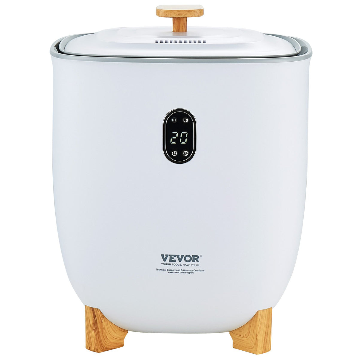 VEVOR 25L Towel Warmer Bucket with LED Screen Bottom Heating Columns Timer White