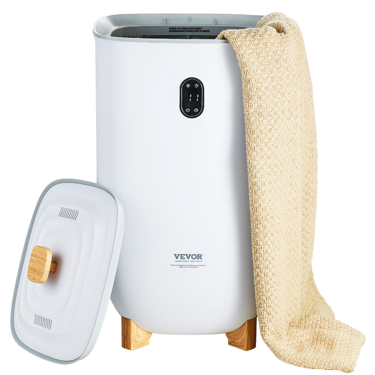 VEVOR 35L Large Towel Warmer Bucket with LED Screen Drying Fuction &amp; Timer White