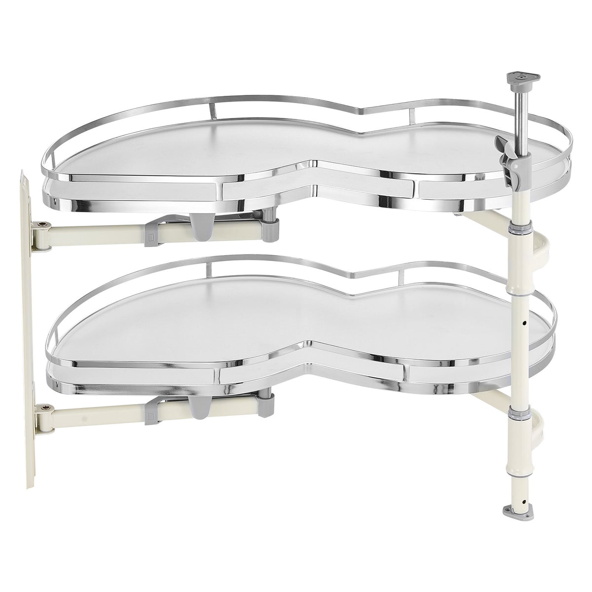 VEVOR Swing Left Blind Corner Cabinet, Pull Out Organizer for 36 inch Width Blind Cabinet, 2 Tier Height Adjustable Swing Tray, Soft Close Kitchen Cloud Blind Organizer, Left Open