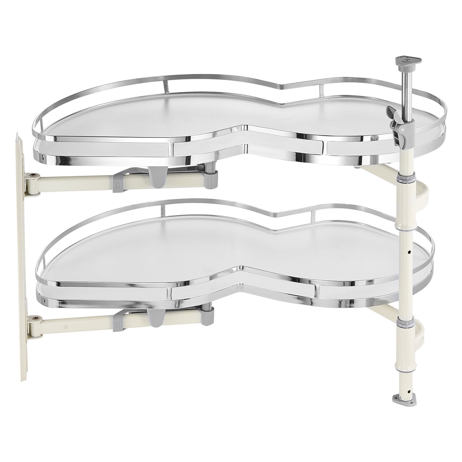 VEVOR Swing Left Blind Corner Cabinet, Pull Out Organizer for 36 inch Width Blind Cabinet, 2 Tier Height Adjustable Swing Tray, Soft Close Kitchen Cloud Blind Organizer, Left Open