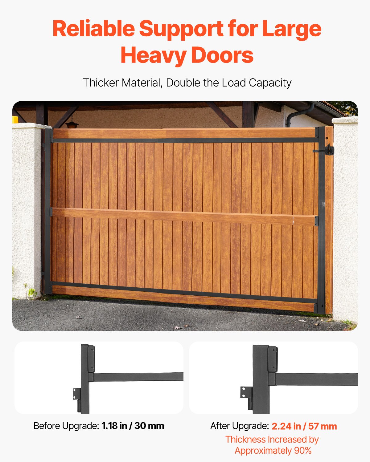 VEVOR Gate Building Kit, Fits 152.4 to 243.8 cm Wide Openings, Up from 182.9 to 213.4 cm High Fence, Adjustable Gate Building Kit, Anti Sag Full Gate Frame Kit with Latch Lock, for Wooden Fence, Iron