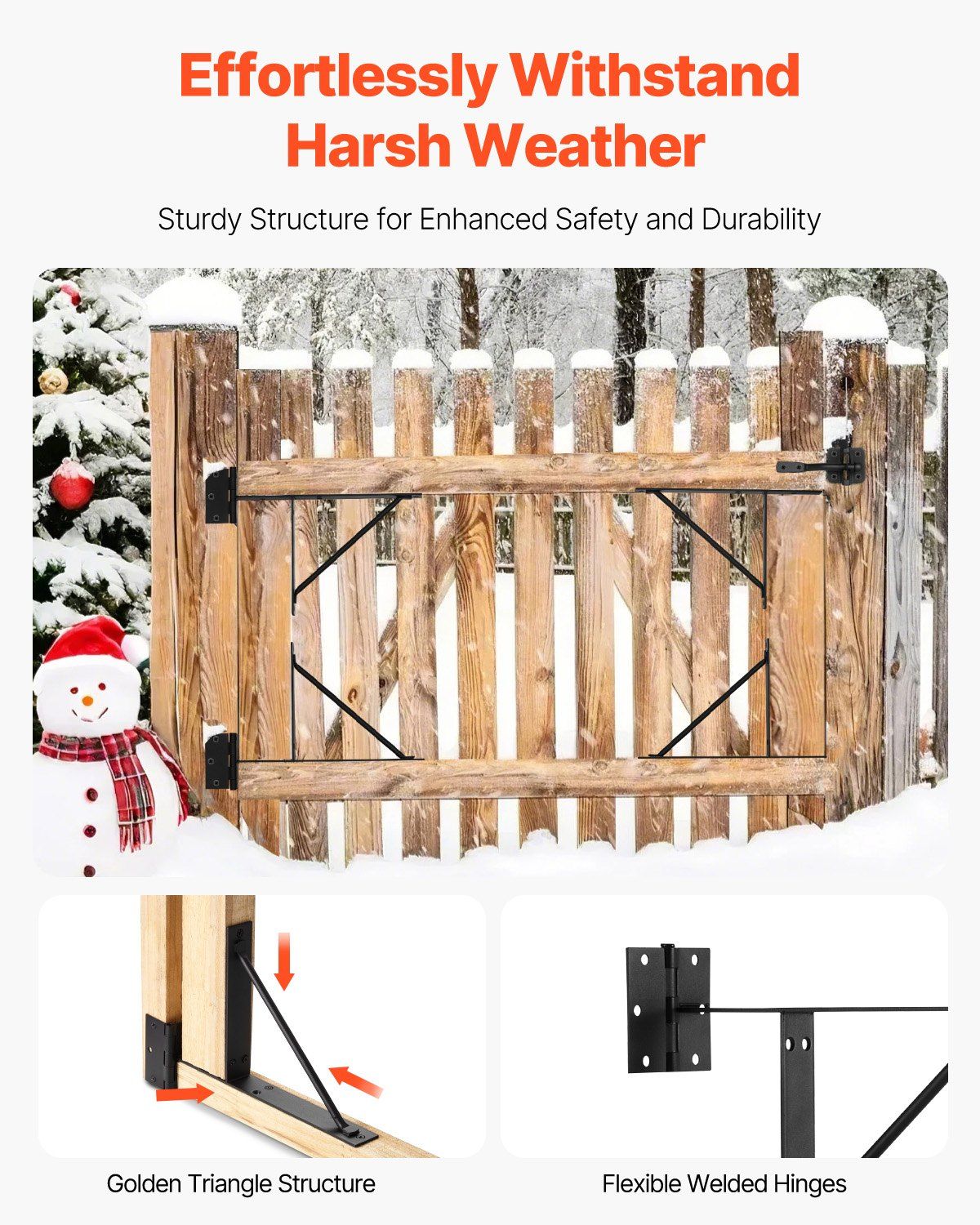 Gate Corner Brace Bracket, Anti Sag Gate Frame Hardware Kit, Gate Frame Brace Bracket with Latch Lock, Latch Lock Rope, for Shed Doors, Corral Gates, Driveway Gates, Stable Gates, Iron, Black