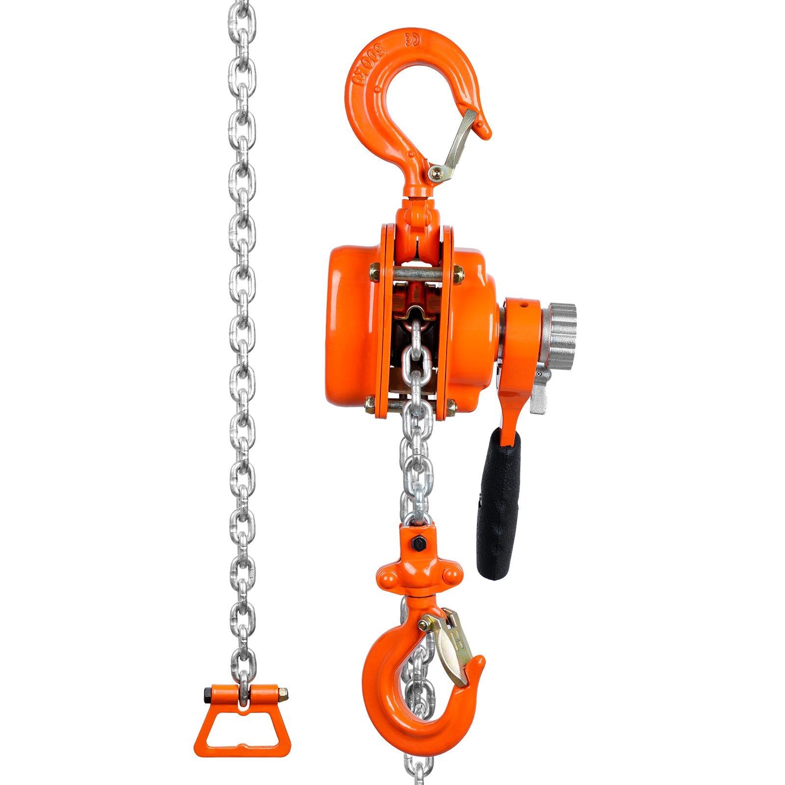 VEVOR Manual Lever Chain Hoist, 1/2 Ton 1100 lbs Capacity 10 FT Come Along, G80 Galvanized Carbon Steel with Weston Double-Pawl Brake, Auto Chain Leading & 360° Rotation Hook, for Garage Factory Dock