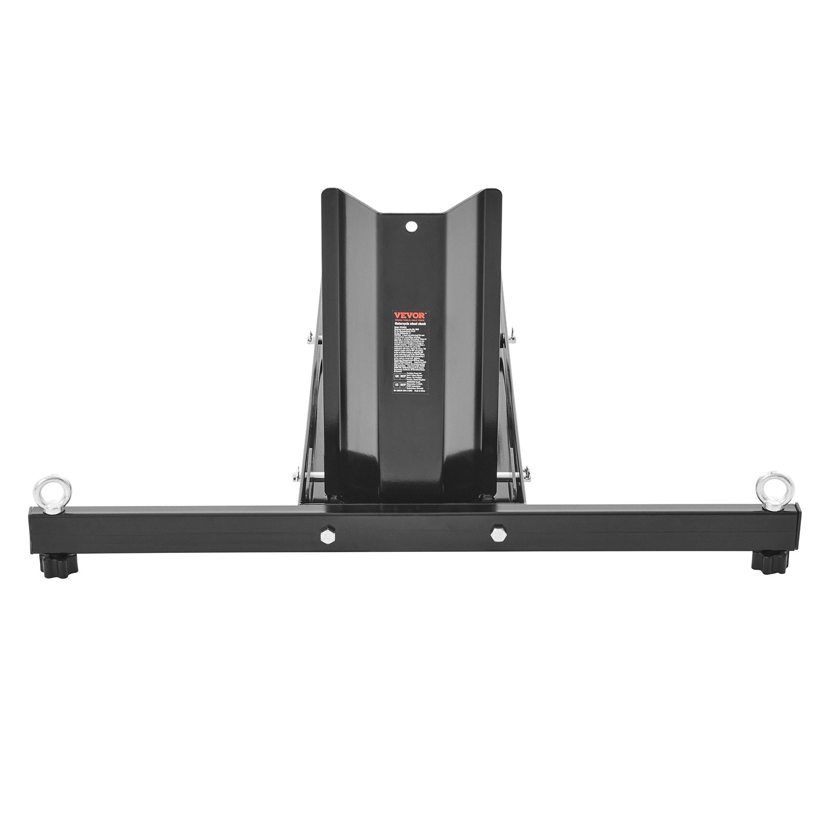 VEVOR Motorcycle Wheel Chock Upright, 816.5 kg Capacity, Heavy-duty Steel Motorcycle Front Wheel Stand with 6 Adjustable Holes, For 381-558.8 mm Off-Road Motorcycles, Standard Motorcycles