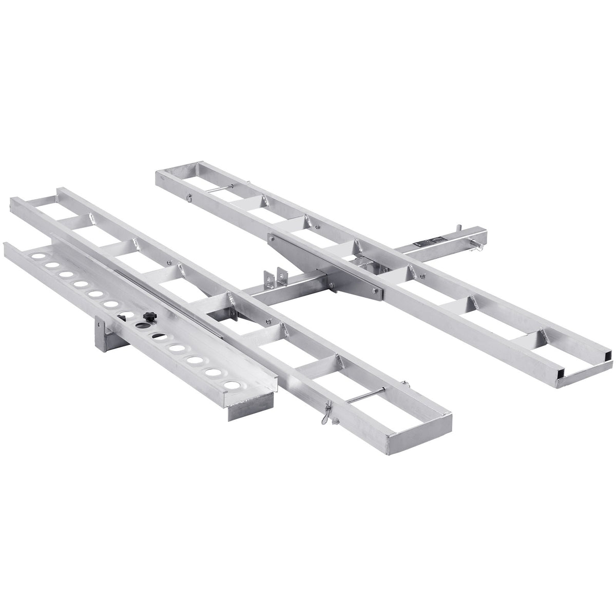 VEVOR Motorcycle Carrier, 2-Bike 272.15KGS Aluminum Motorcycle Carrier Hitch Mount, Loading Ramp, Scooter Dirt Bike Trailer Hauler, Ratchet Straps and Stabilizer, for Car, Truck with 2&quot; Hitch Receiver