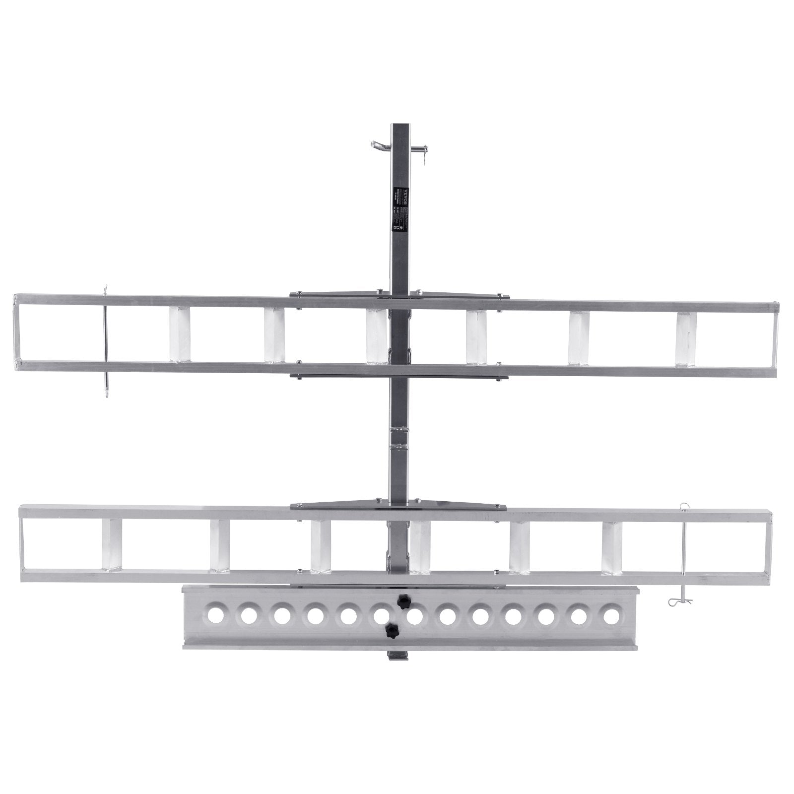 VEVOR Motorcycle Carrier, 2-Bike 272.15KGS Aluminum Motorcycle Carrier Hitch Mount, Loading Ramp, Scooter Dirt Bike Trailer Hauler, Ratchet Straps and Stabilizer, for Car, Truck with 2" Hitch Receiver