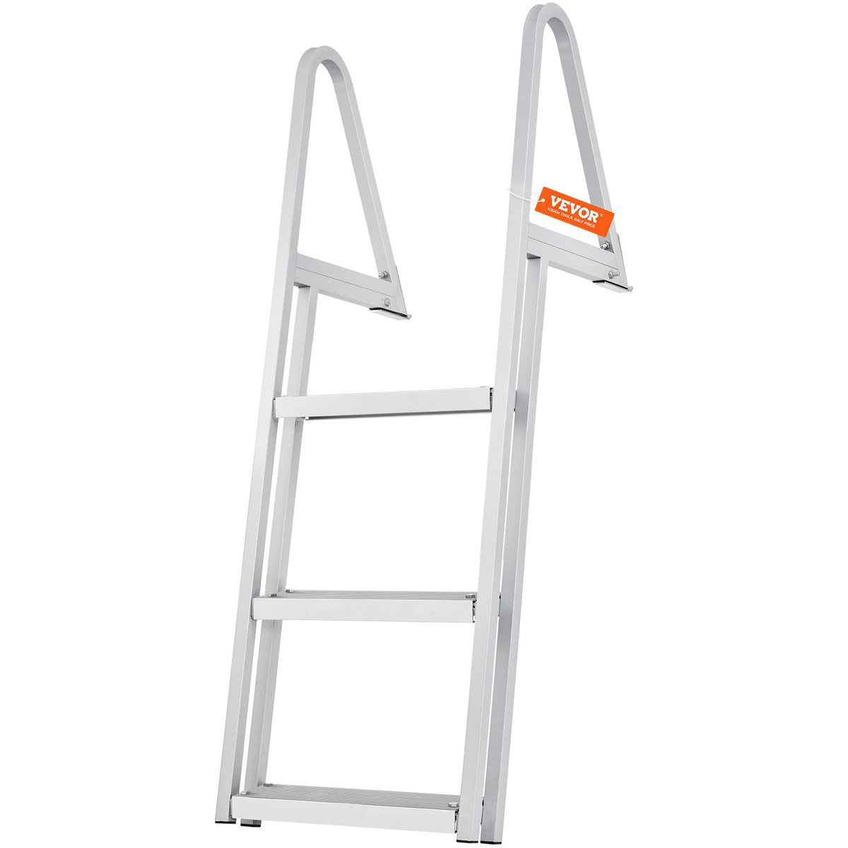 VEVOR Dock Ladder, Removable 3 Steps, 159 kg Load Capacity, Aluminum Alloy Pontoon Boat Ladder with 101.6 mm Wide Step &amp; Nonslip Rubber Mat, Easy to Install for Ship/Lake/Pool/Marine Boarding