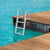 VEVOR Dock Ladder, Removable 3 Steps, 159 kg Load Capacity, Aluminum Alloy Pontoon Boat Ladder with 101.6 mm Wide Step & Nonslip Rubber Mat, Easy to Install for Ship/Lake/Pool/Marine Boarding