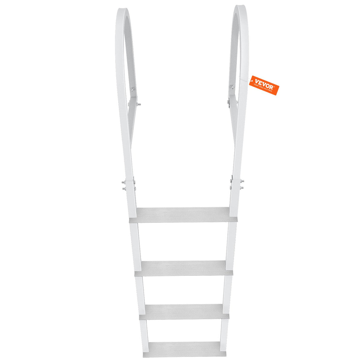 VEVOR Dock Ladder, Removable 4 Steps, 500 lbs Load Capacity, Aluminum Alloy Pontoon Boat Ladder with 3.1'' Wide Step &amp; Nonslip Rubber Mat, Easy to Install for Ship/Lake/Pool/Marine Boarding