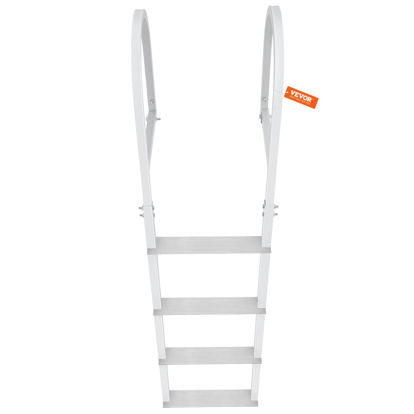VEVOR Dock Ladder, Removable 4 Steps, 500 lbs Load Capacity, Aluminum Alloy Pontoon Boat Ladder with 3.1'' Wide Step & Nonslip Rubber Mat, Easy to Install for Ship/Lake/Pool/Marine Boarding