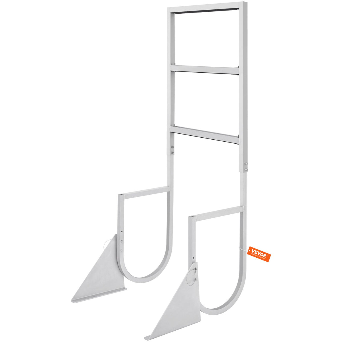 VEVOR Dock Ladder, Flip-Up 3 Steps, 159 kg Load Capacity, Aluminum Alloy Pontoon Boat Ladder with 50.8 mm Wide Step &amp; Nonslip Rubber Mat, Easy to Install for Ship/Lake/Pool/Marine Boarding