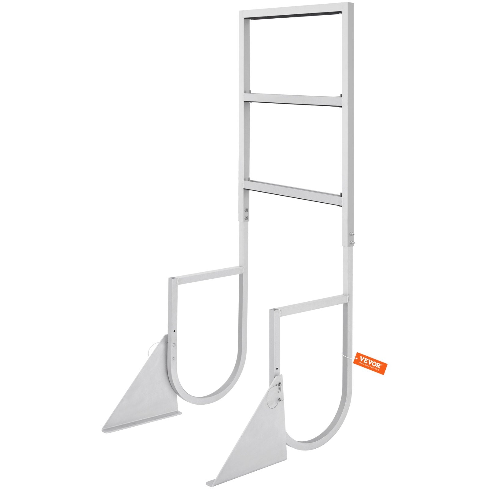 VEVOR Dock Ladder, Flip-Up 3 Steps, 159 kg Load Capacity, Aluminum Alloy Pontoon Boat Ladder with 50.8 mm Wide Step & Nonslip Rubber Mat, Easy to Install for Ship/Lake/Pool/Marine Boarding