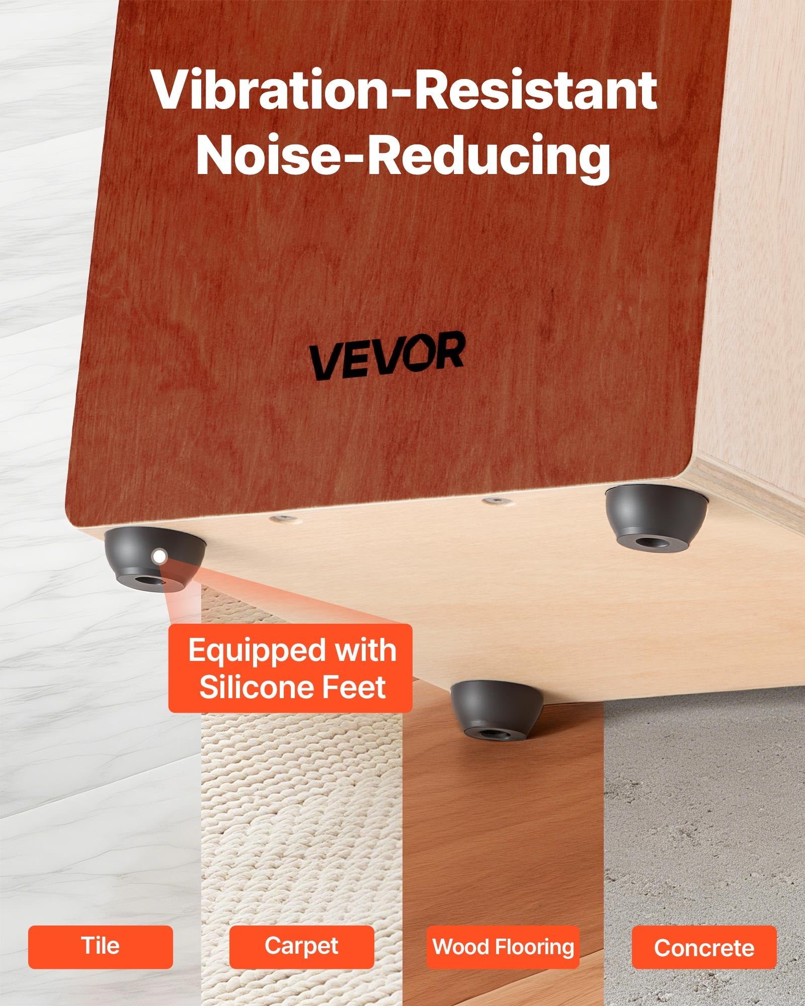 VEVOR Cajon Box Drum, with Internal Guitar Strings, Lightweight Wooden Percussion Box, Portable Birch Wood Drum Musical Instrument with Silicone Feet, for Beginner & Professional, 305 x 305 x 430 mm