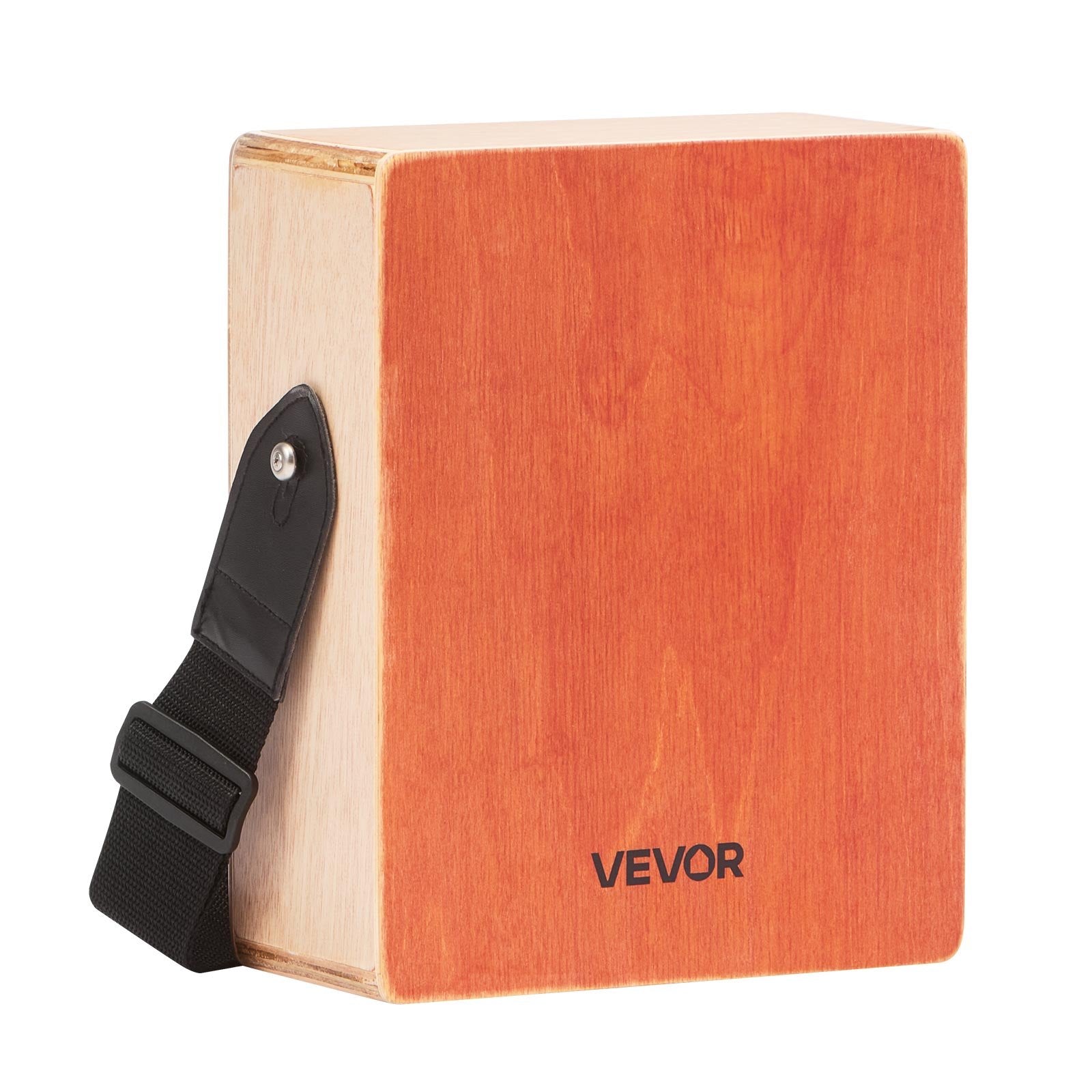 VEVOR Cajon Box Drum, with Internal Guitar Strings, Lightweight Wooden Percussion Box, Portable Birch Wood Drum with Travel Bag, Adjustable Strap, for Beginners and Professionals, 230 x 100 x 280 mm