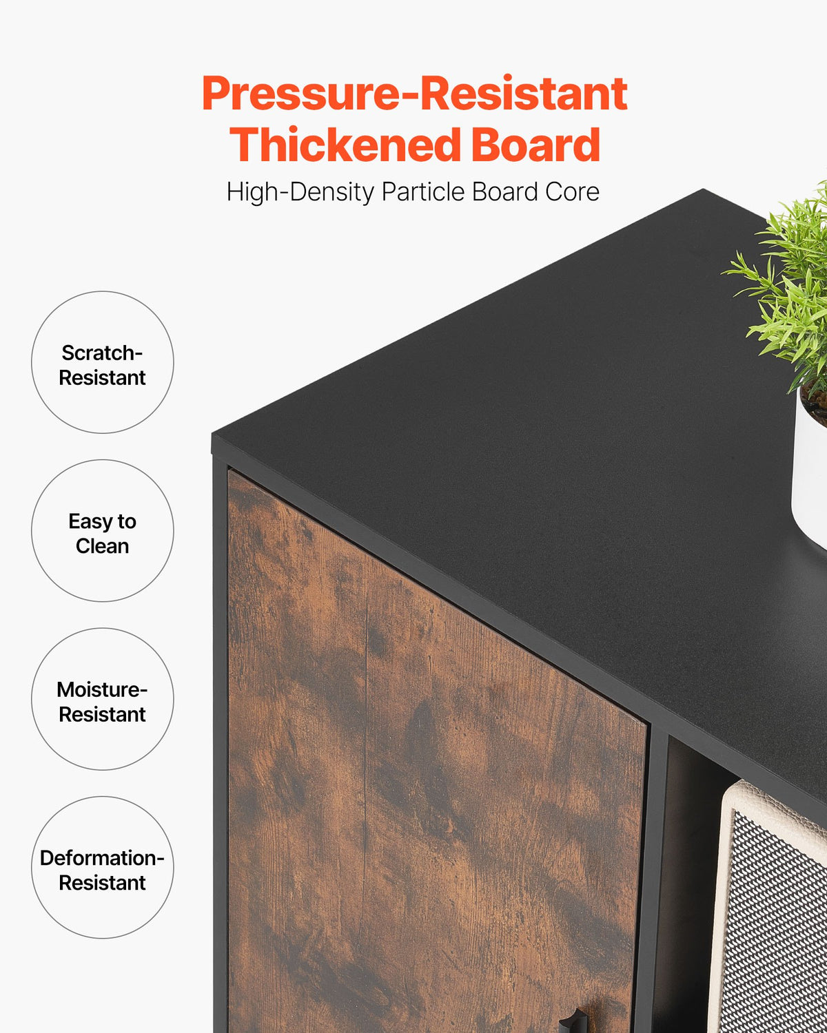 VEVOR Wood File Cabinet Lockable Mobile Filing Cabinet Open Shelves Rustic Brown