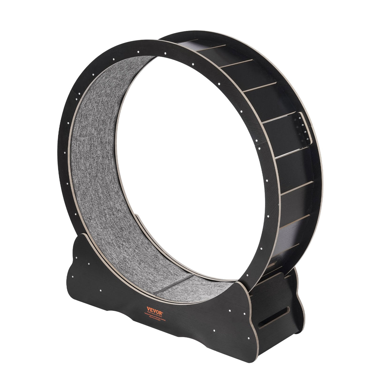 VEVOR Wooden Cat Exercise Wheel, 43.3&quot; Large Cat Treadmill Wheel for Indoor Cats, Cat Running Wheel with Detachable Carpet &amp; Cat Teaser for Running/Walking/Training, Suitable for Most Cats